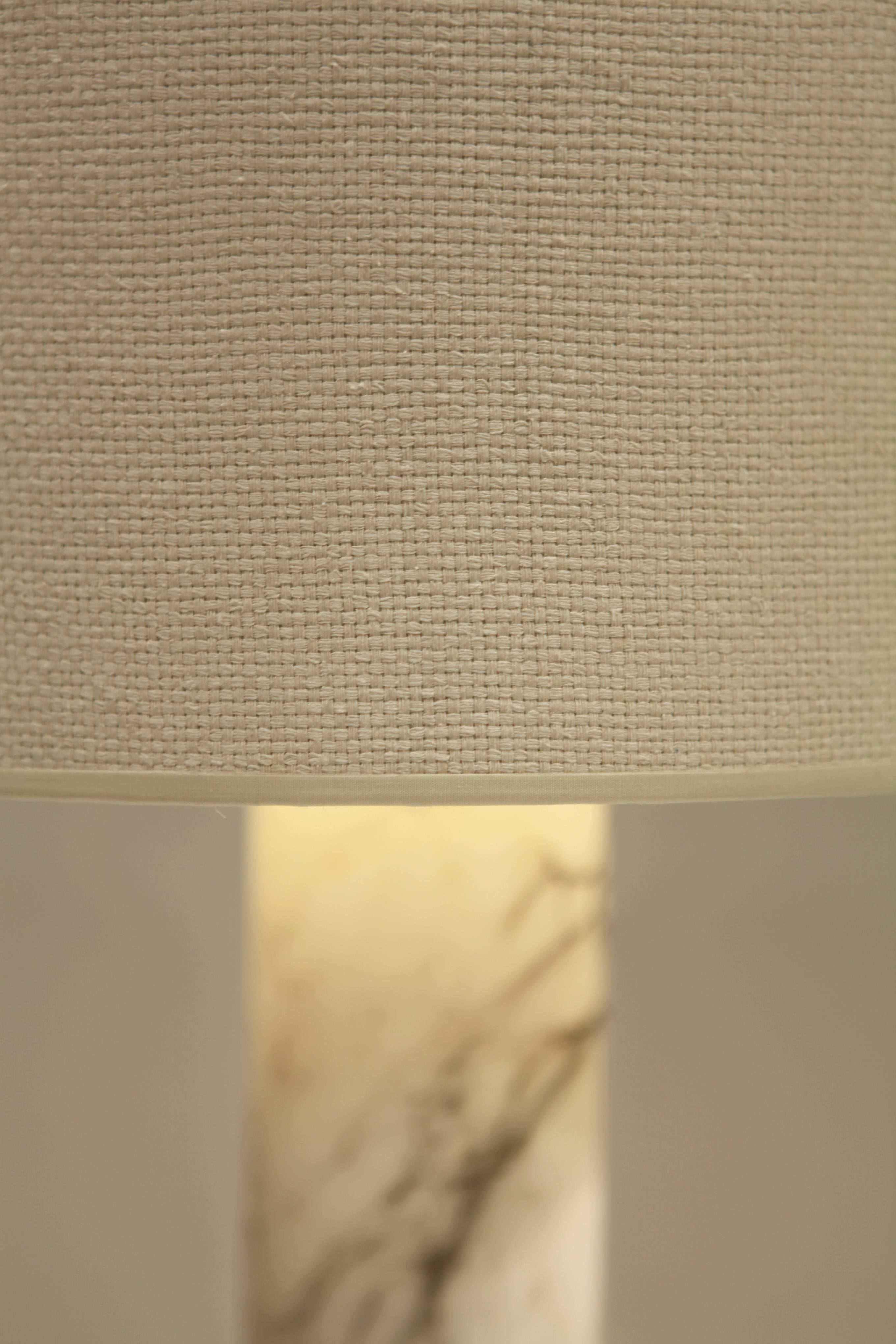 Swedish Bergboms Table Lamps in White Marble