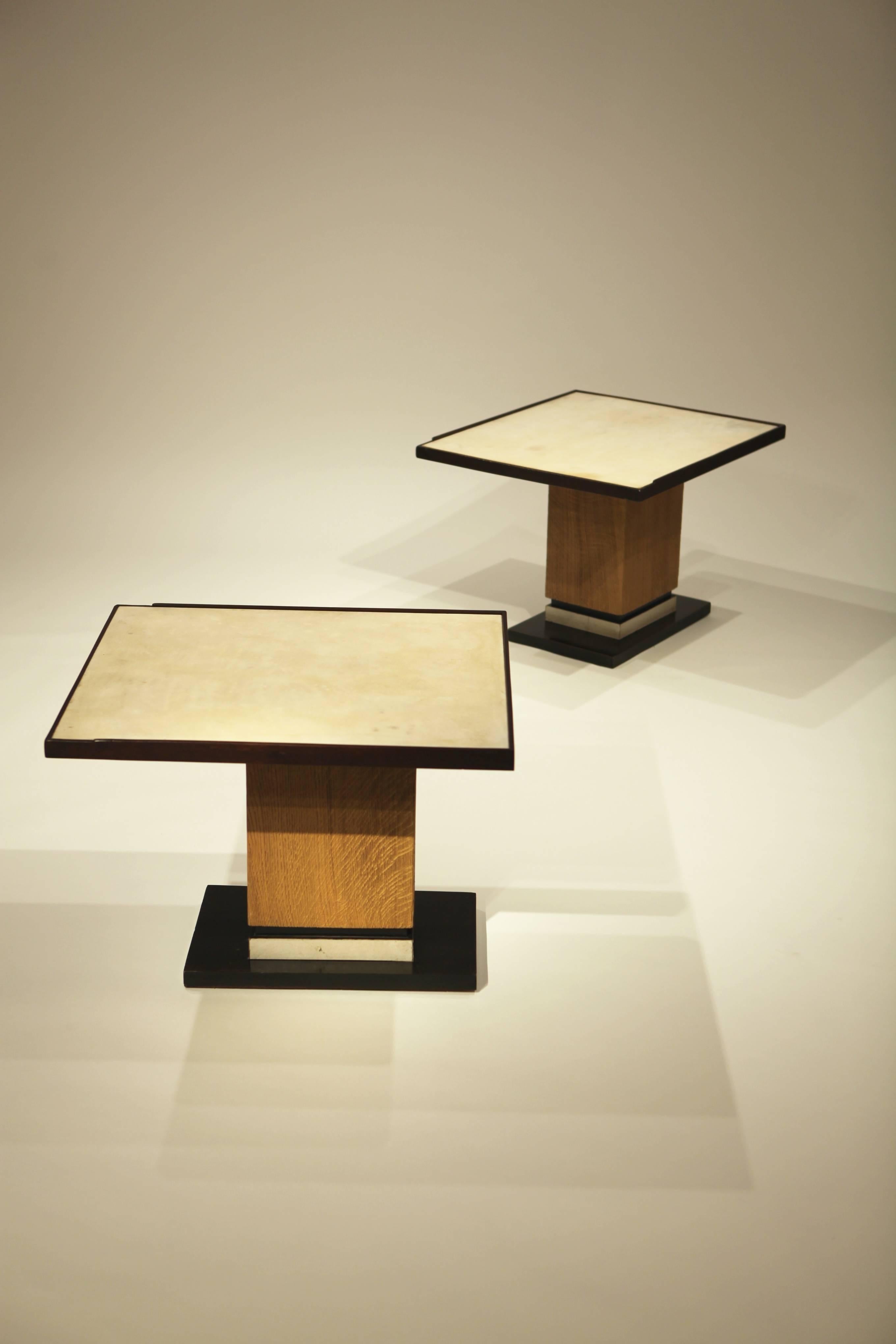 Mid-Century Modern Pair of Side Tables in the Style of Dupré-Lafon