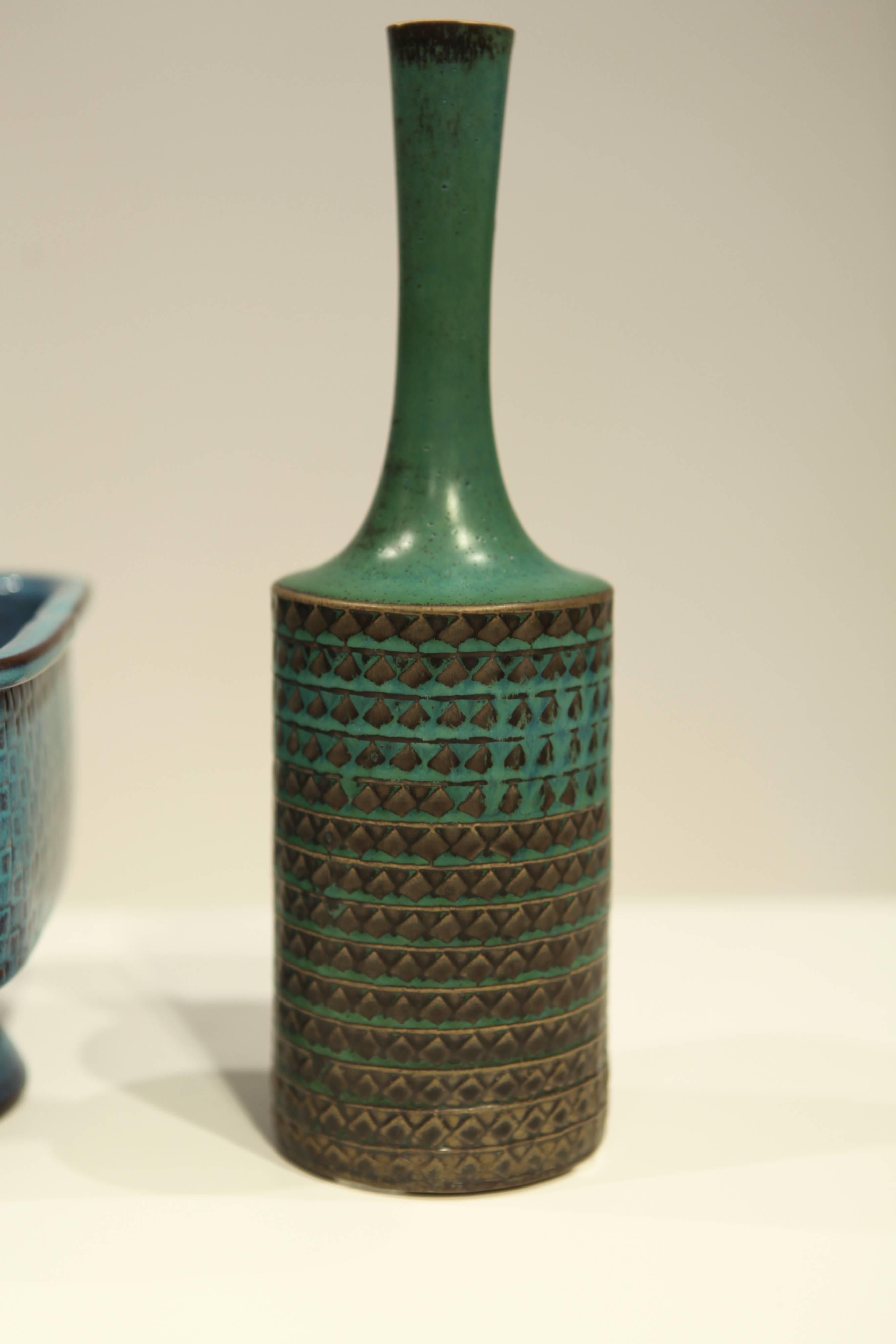 Scandinavian Modern Stig Lindberg Stoneware Vases, Gustavsberg Studio, 1967