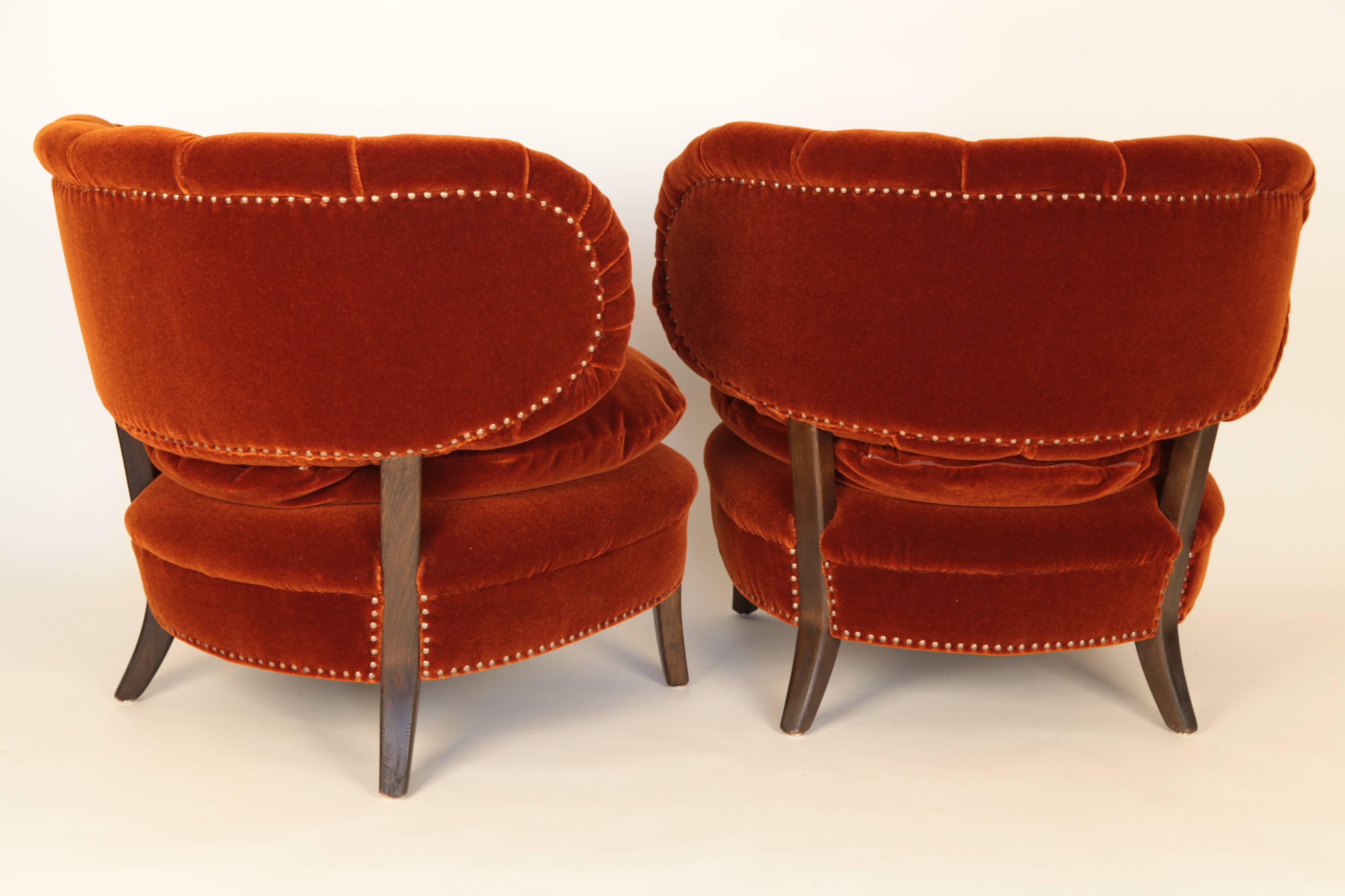 Mid-Century Modern Otto Schulz, Pair of Cocktail Chairs, 1940s