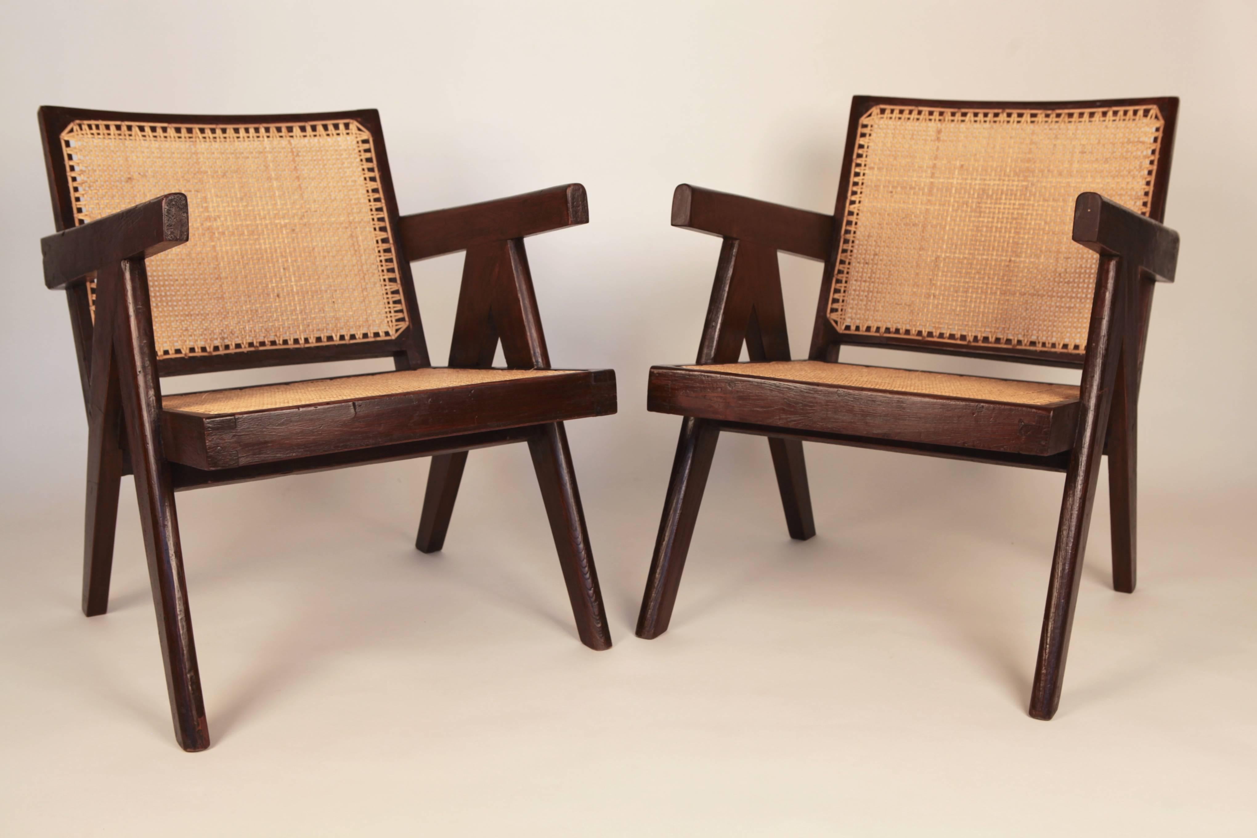 Pierre Jeanneret, Pair of Easy Armchairs, Chandigarh, India, 1955 In Excellent Condition In Berlin, DE