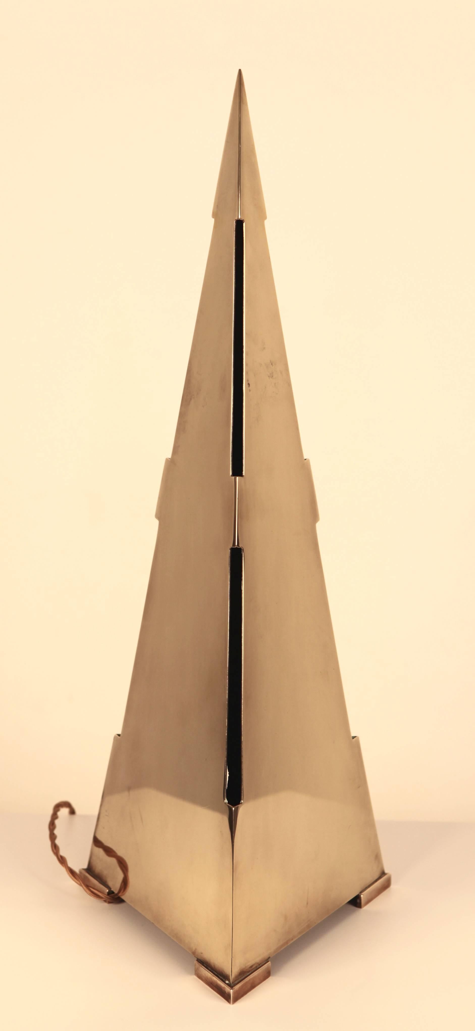 Italian Gabriella Crespi, Pyramid Table Lamp, circa 1970