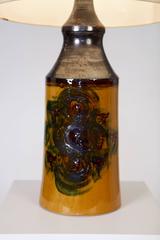 Large Glazed Ceramic Table Lamp, Denmark, 1960s