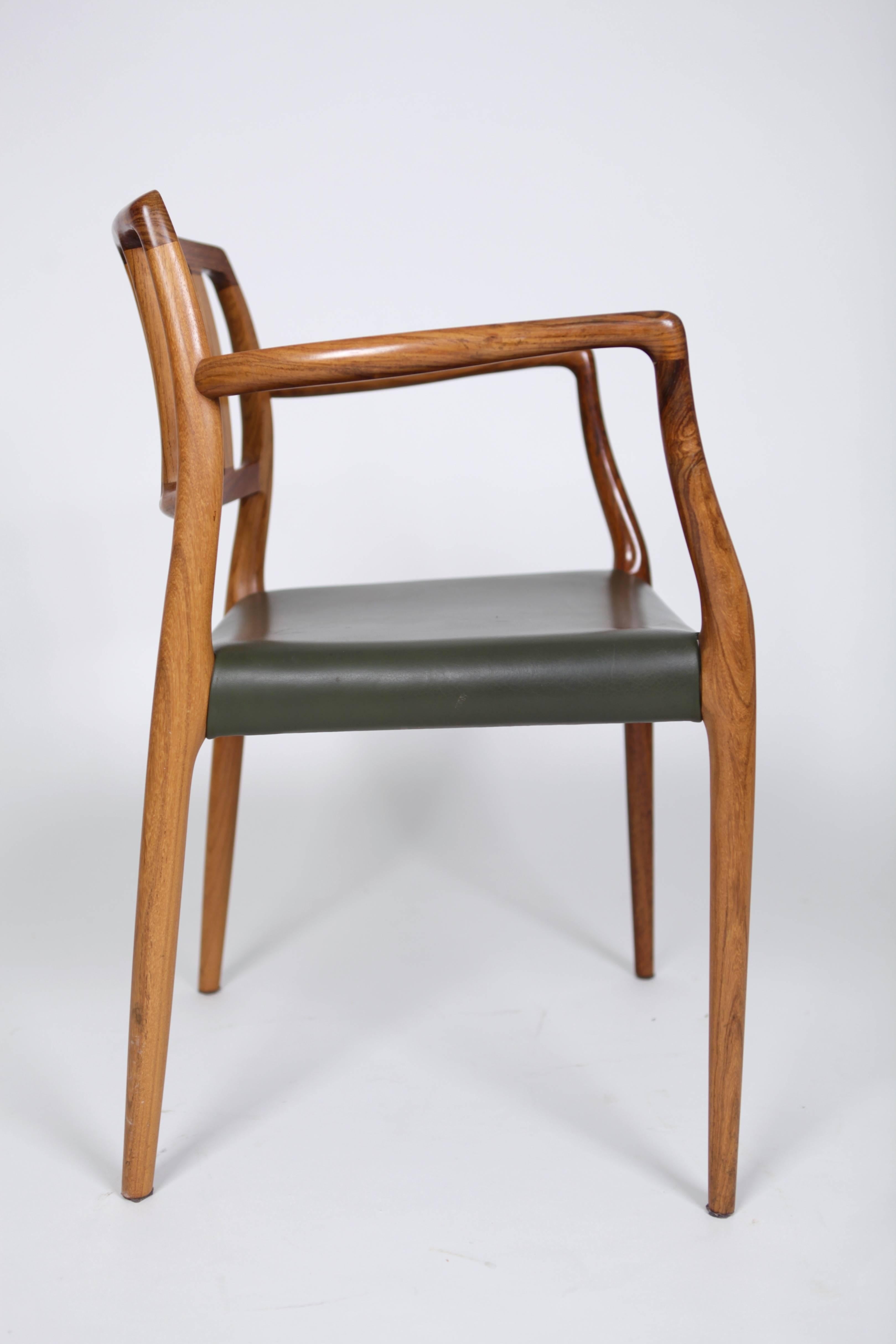 Late 20th Century Niels O. Møller, Set of Six East Indian Rosewood Dining Chairs