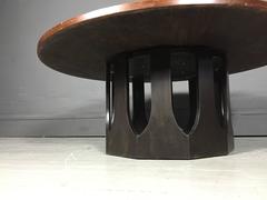 42" Round Coffee Table, Dark Stained Base, Harvey Probber, 1970s