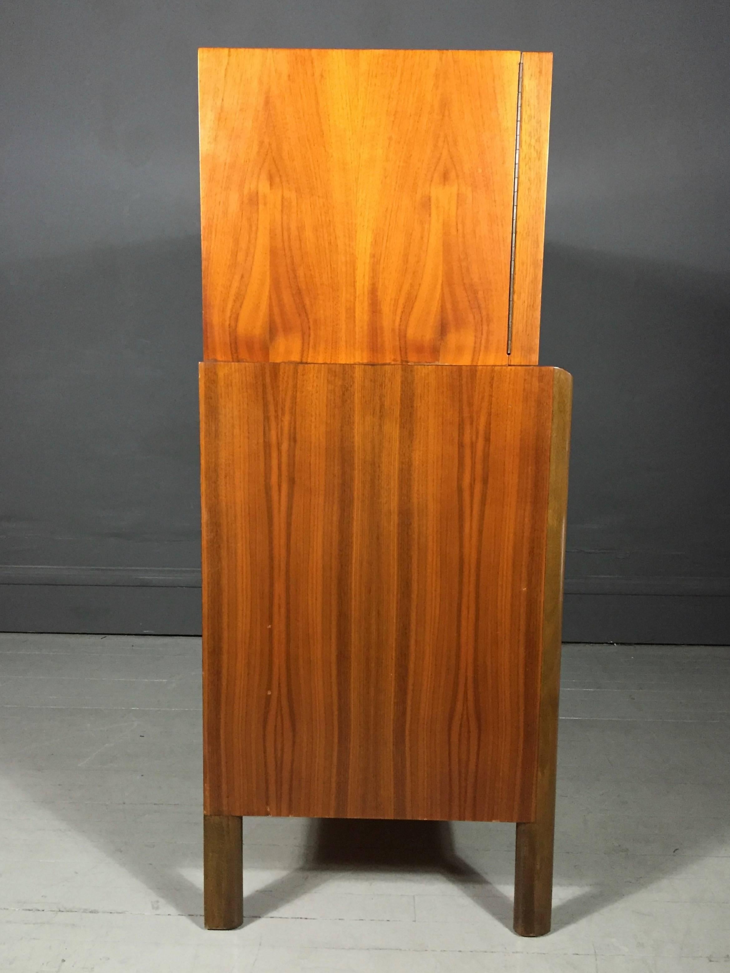 Edmond J. Spence Tall Chest, Walnut and Carved Beech, Sweden, 1950s In Good Condition In Hudson, NY