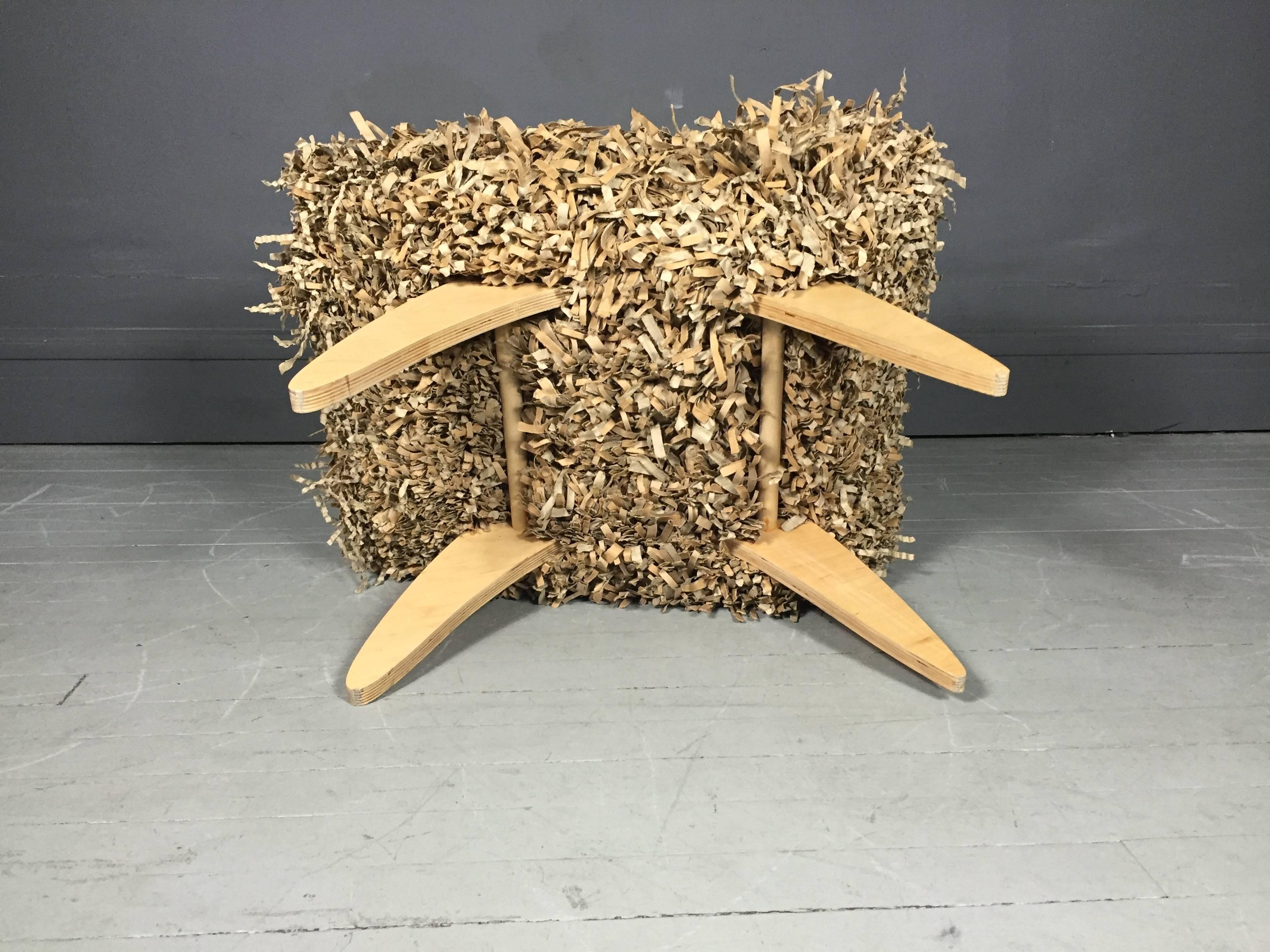 Joel Stearns Prototype Bench, Shredded Cardboard and Wood, USA 1