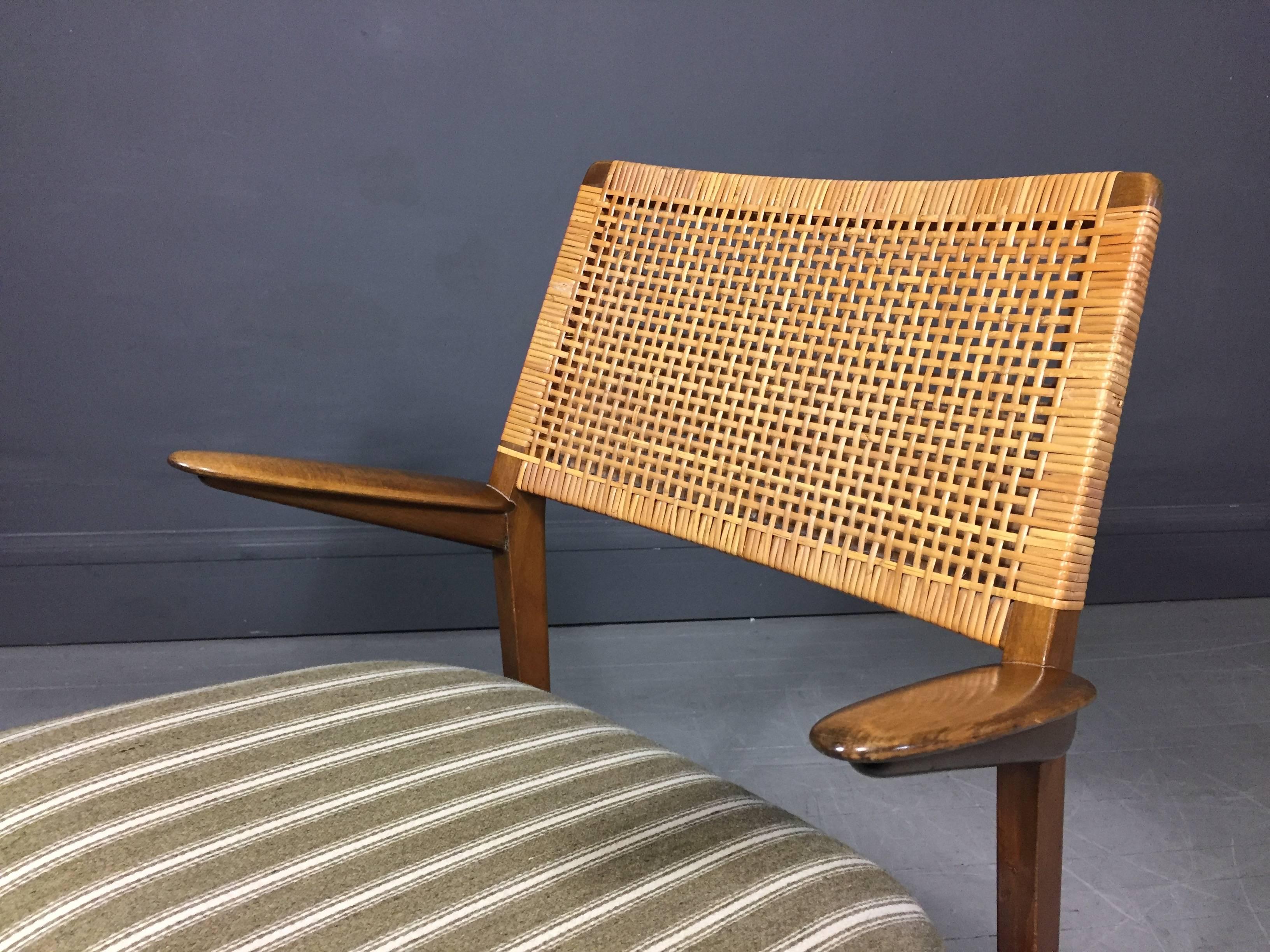 Mid-20th Century Beech and Cane Armchair by Knudsen for Jensen, Denmark, 1950s