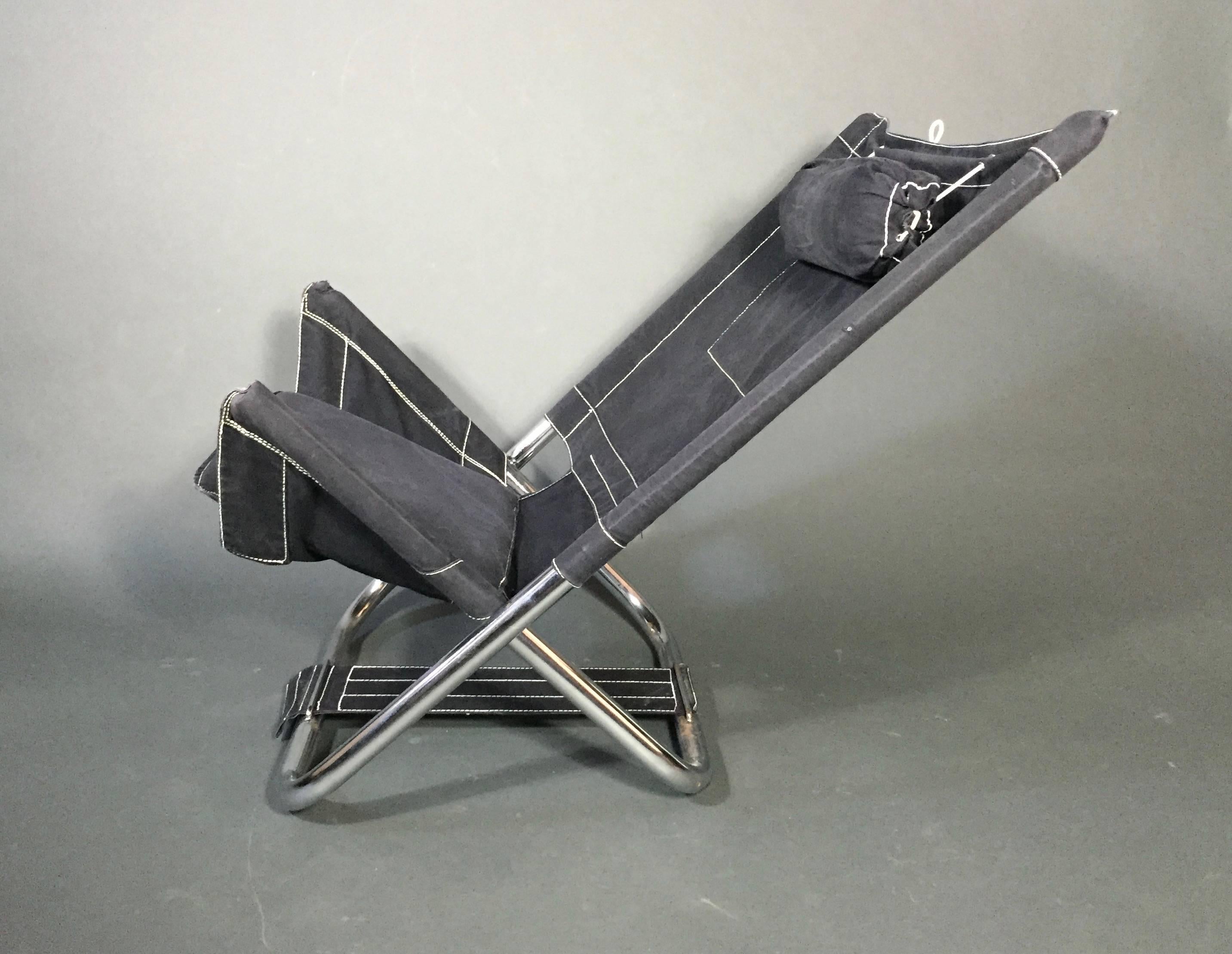 Scandinavian Modern Børge Lindau and Bo Lindekrantz Folding Chair for Lammhults, Sweden, 1972