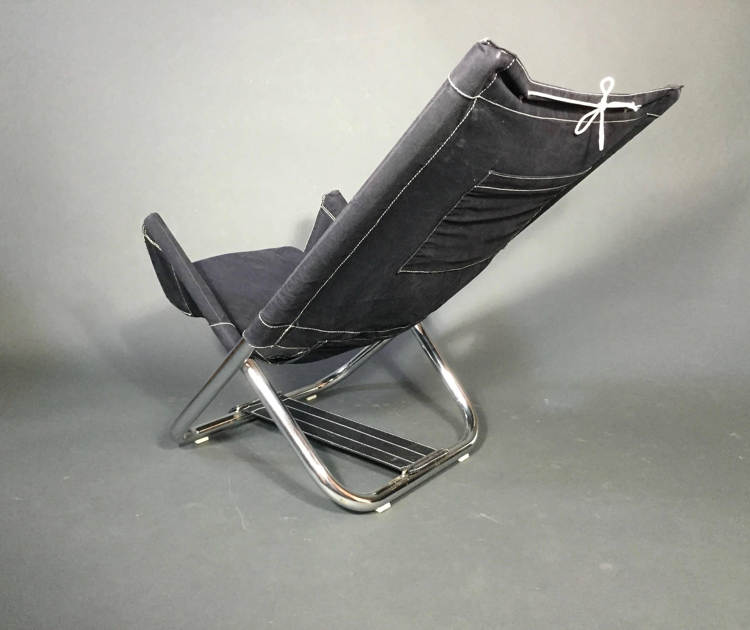 Late 20th Century Børge Lindau and Bo Lindekrantz Folding Chair for Lammhults, Sweden, 1972