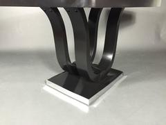 Black Lacquered Art Deco Dining Table, Expandable, circa 1920s