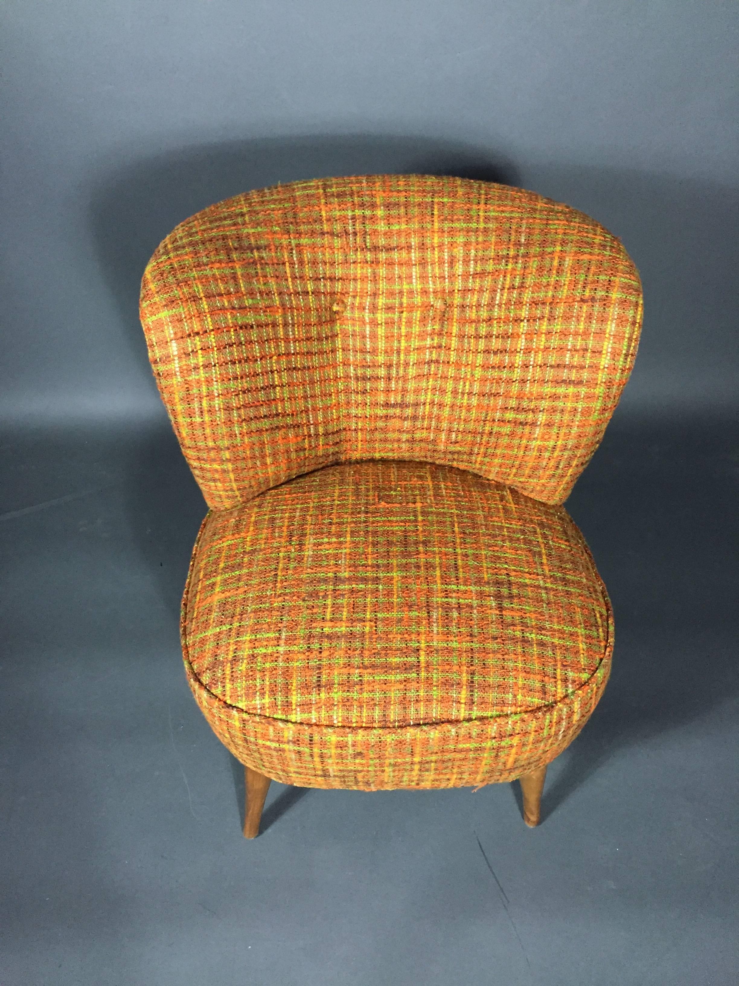 Bouclé Danish Easy Chair, circa 1950s with Vintage Boucle Fabric