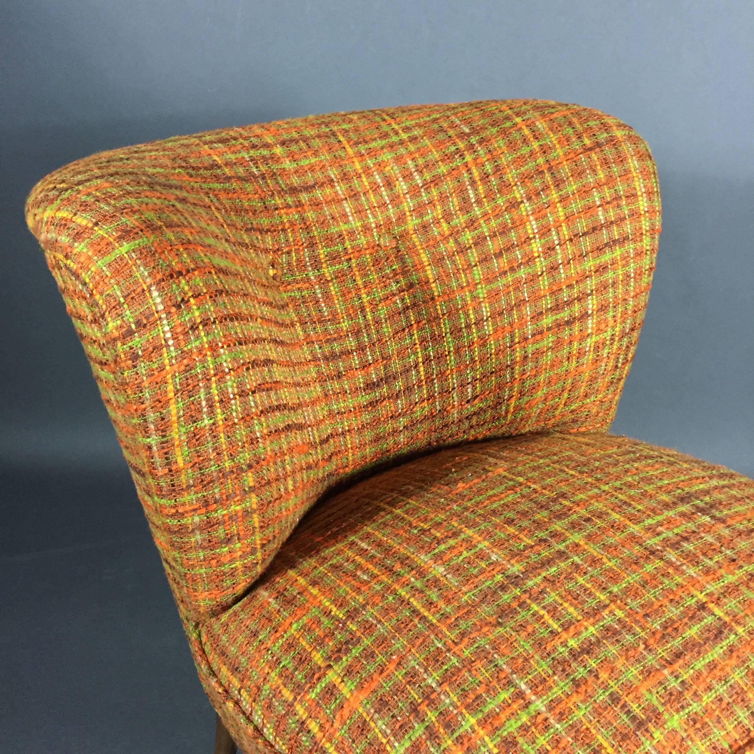 Danish Easy Chair, circa 1950s with Vintage Boucle Fabric 1