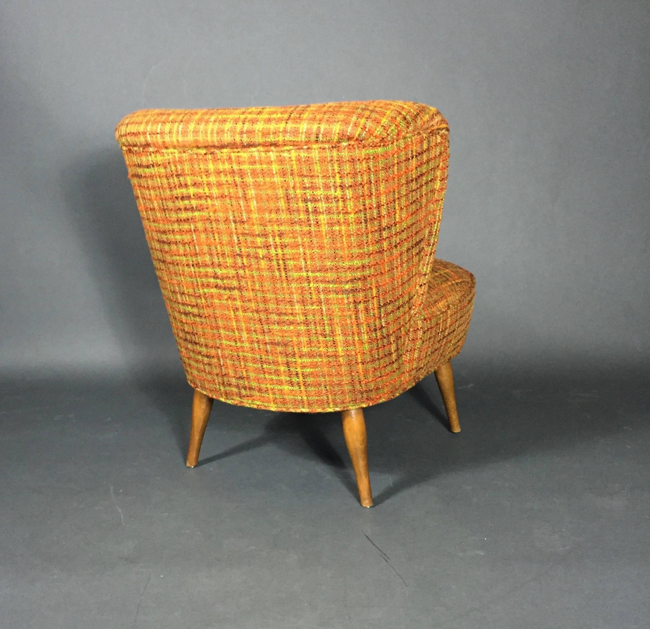 Danish Easy Chair, circa 1950s with Vintage Boucle Fabric 2