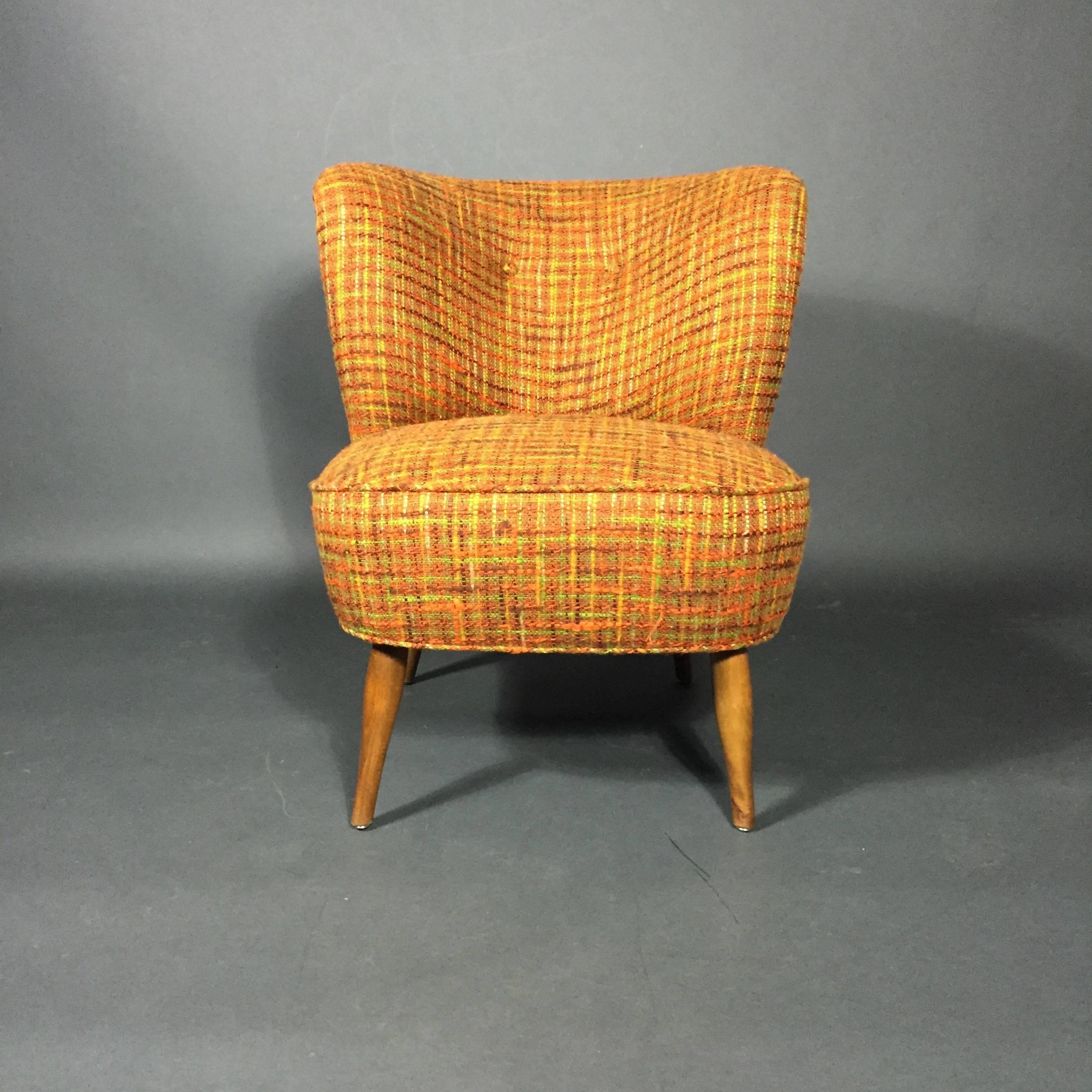 Mid-20th Century Danish Easy Chair, circa 1950s with Vintage Boucle Fabric
