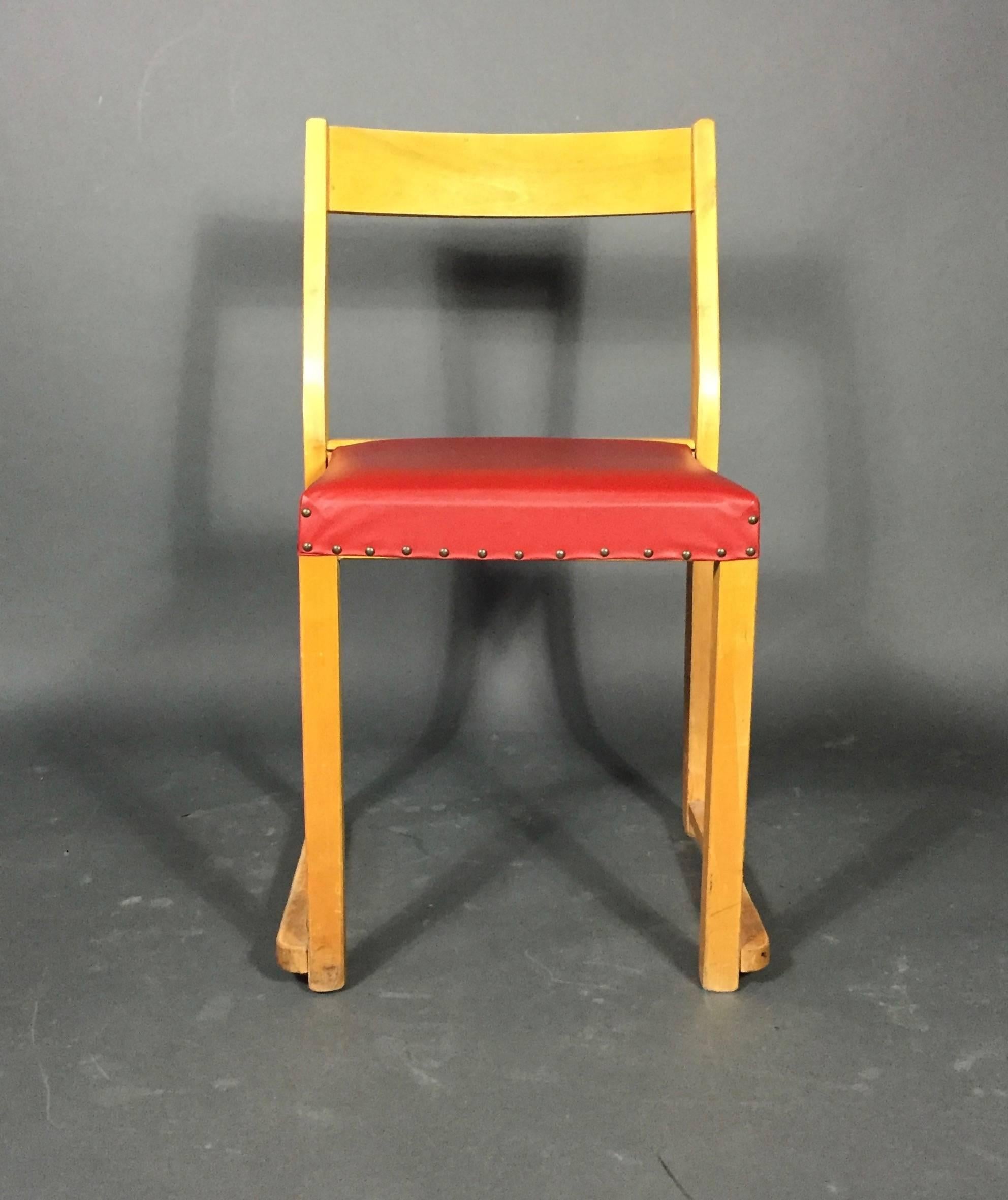 Sven Markelius Birch Stacking Chairs for Bodafors Sweden, Designed 1931 1