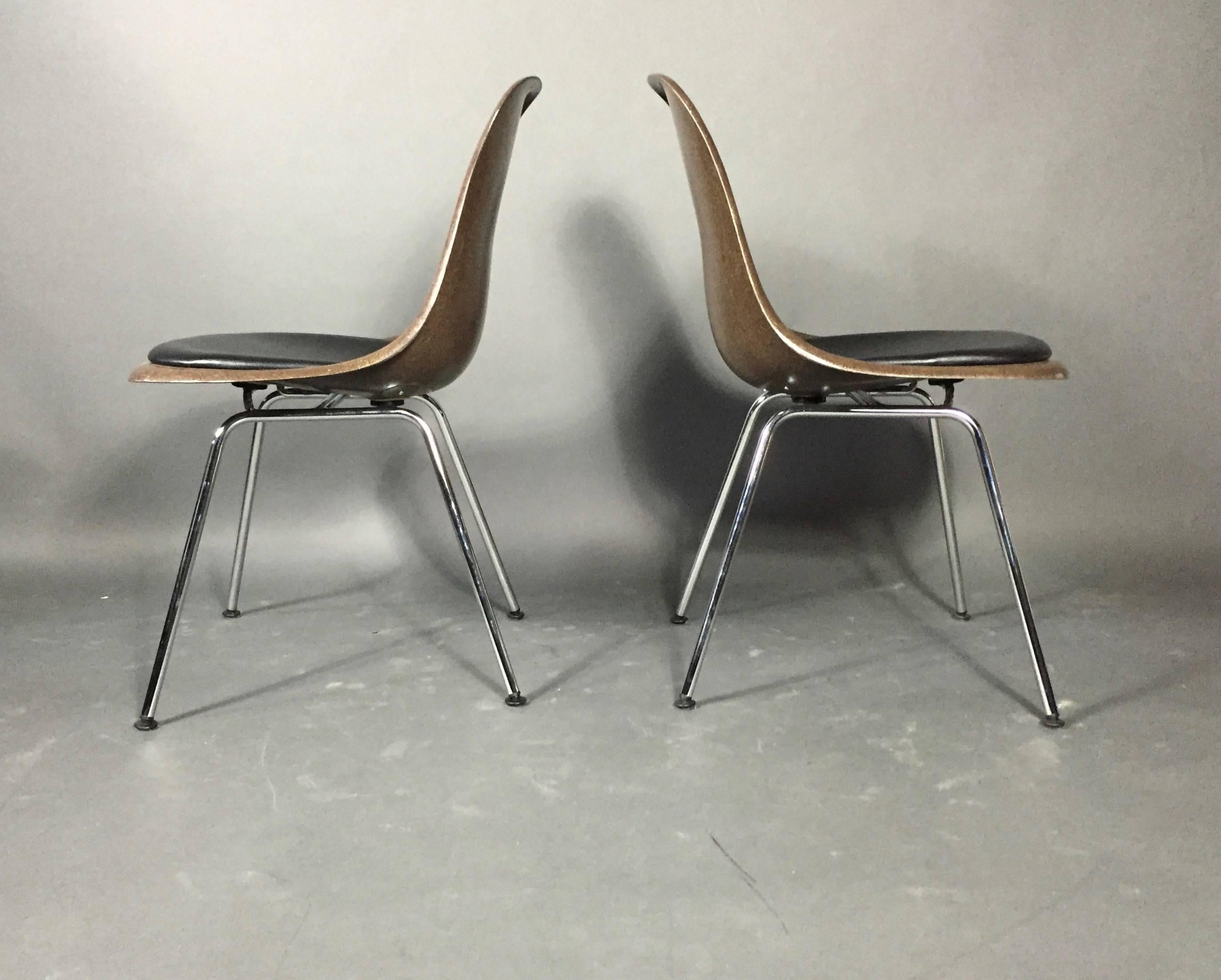 American Charles and Ray Eames Fiberglass Shell Chairs, Vitra Base, Skai Seating