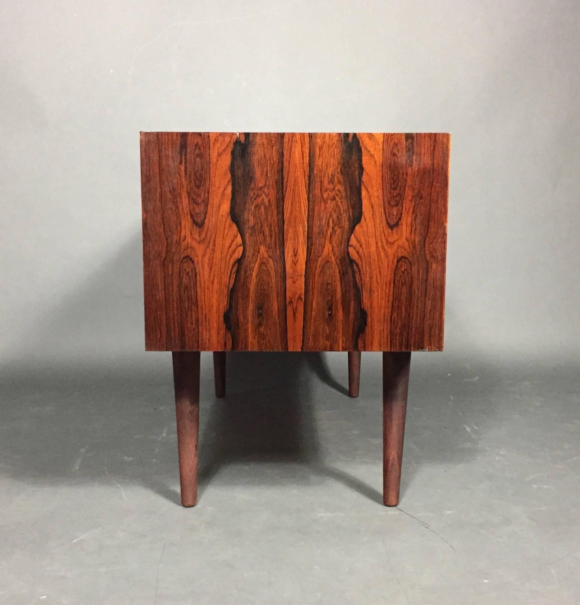 Danish Rosewood Four-Drawer Low Chest of Drawers, Denmark, circa 1960