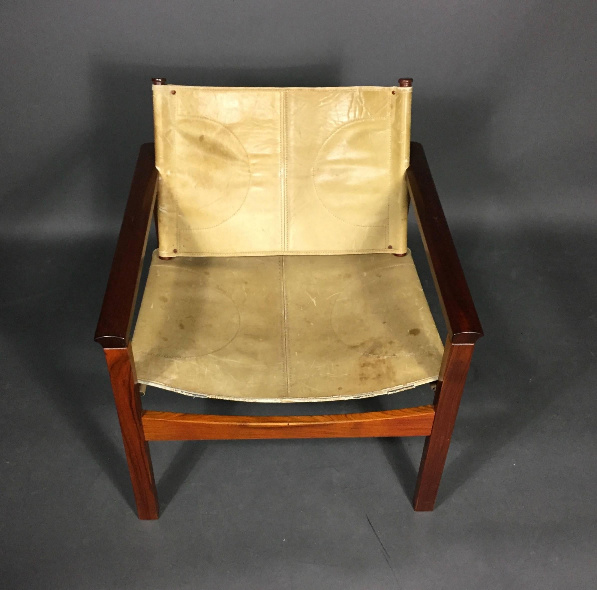 Mid-20th Century Michel Arnoult Rosewood and Leather 