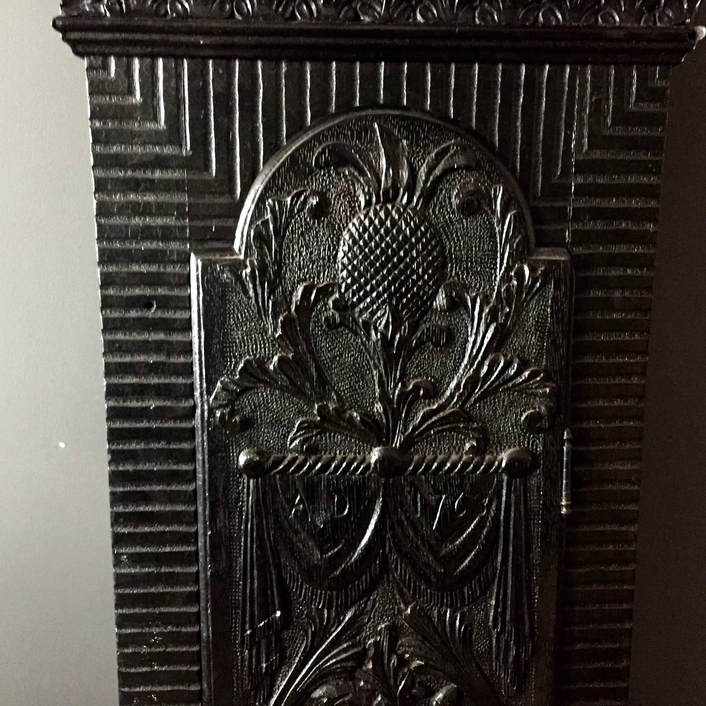 Mid-18th Century English Black Polished Ornately Carved Tall Case Clock 1
