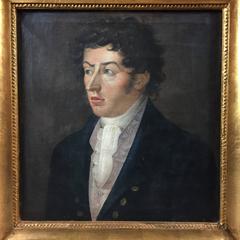 19th Century Portrait of a Man, Unsigned, Oil on Canvas