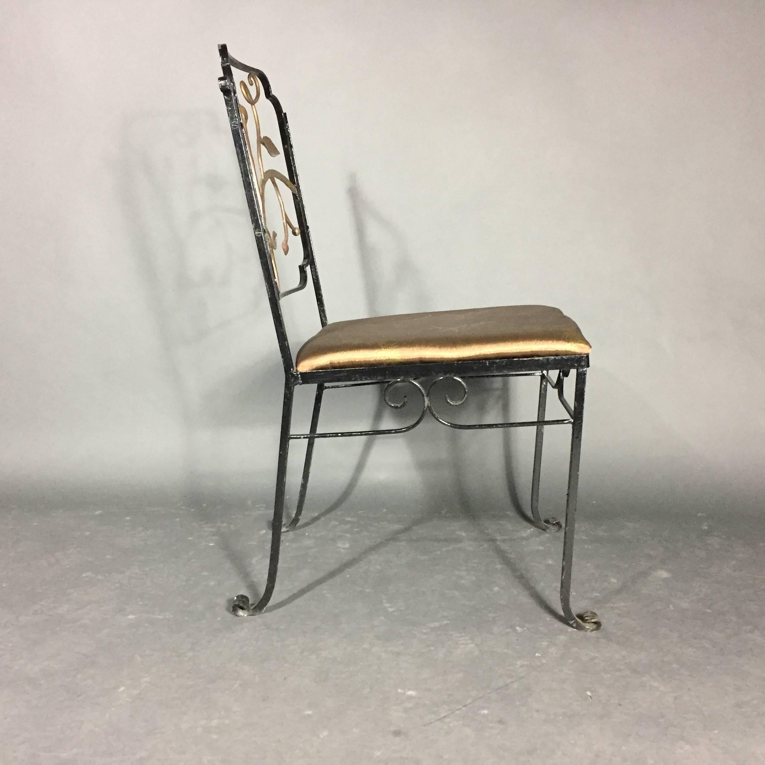 Art Deco 1920s Bronze and Iron Garden Chairs Attributed to Florentine Craft Studio