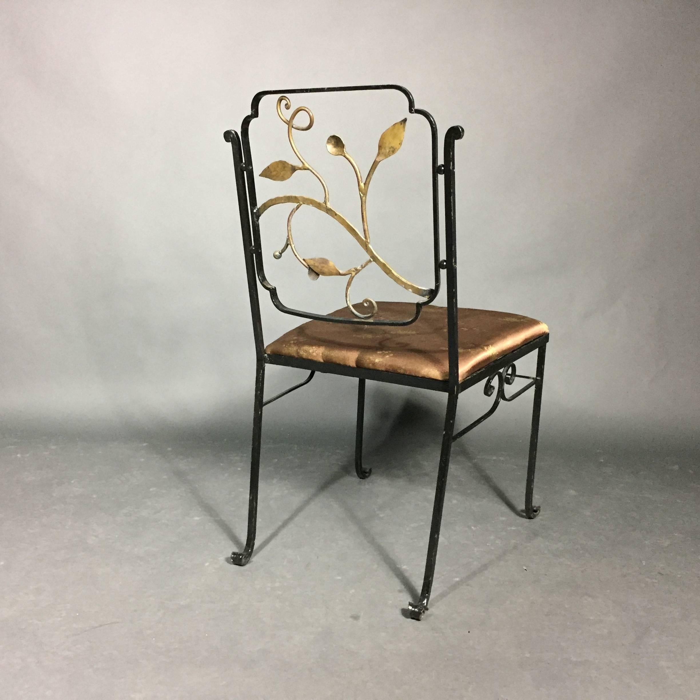 American 1920s Bronze and Iron Garden Chairs Attributed to Florentine Craft Studio