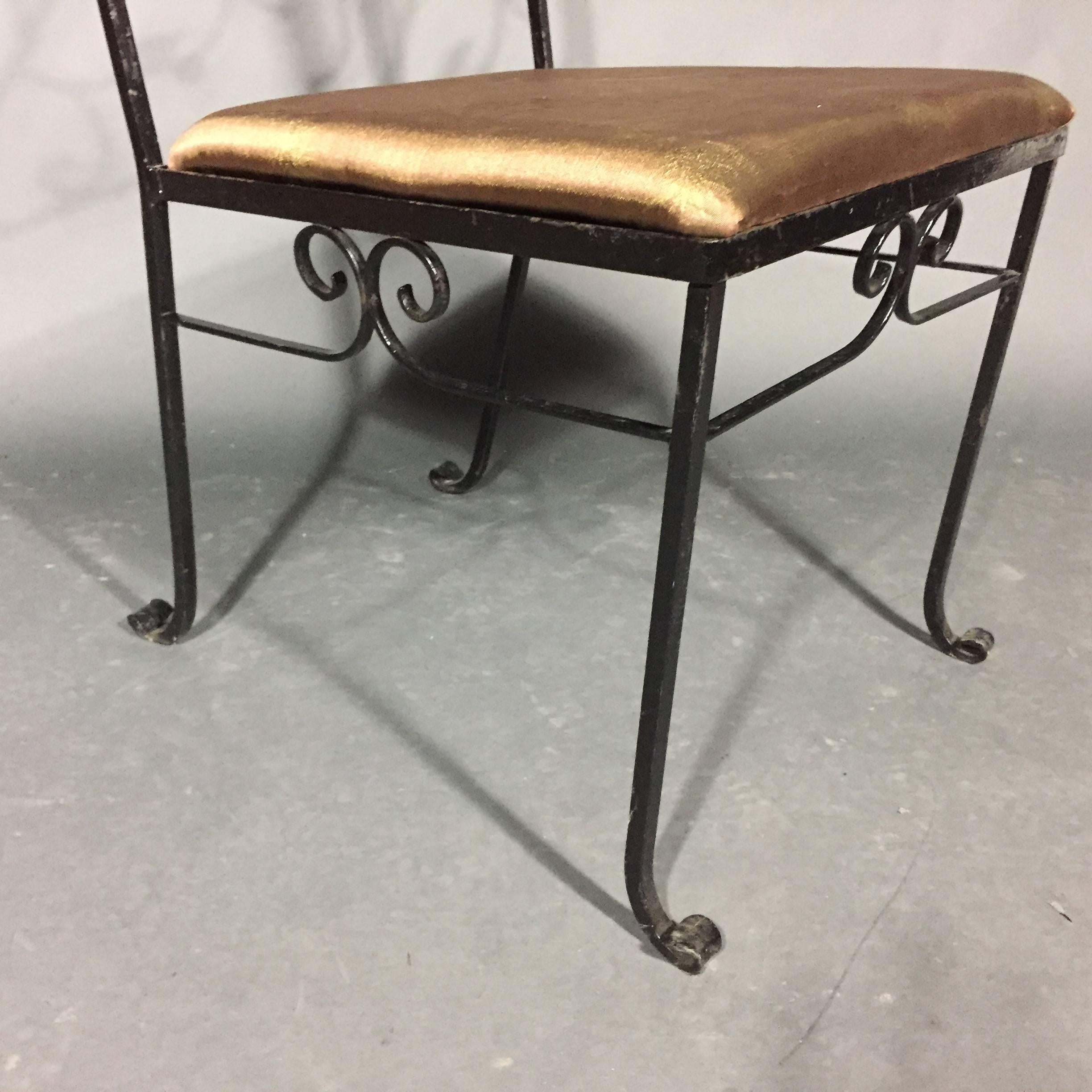 Early 20th Century 1920s Bronze and Iron Garden Chairs Attributed to Florentine Craft Studio