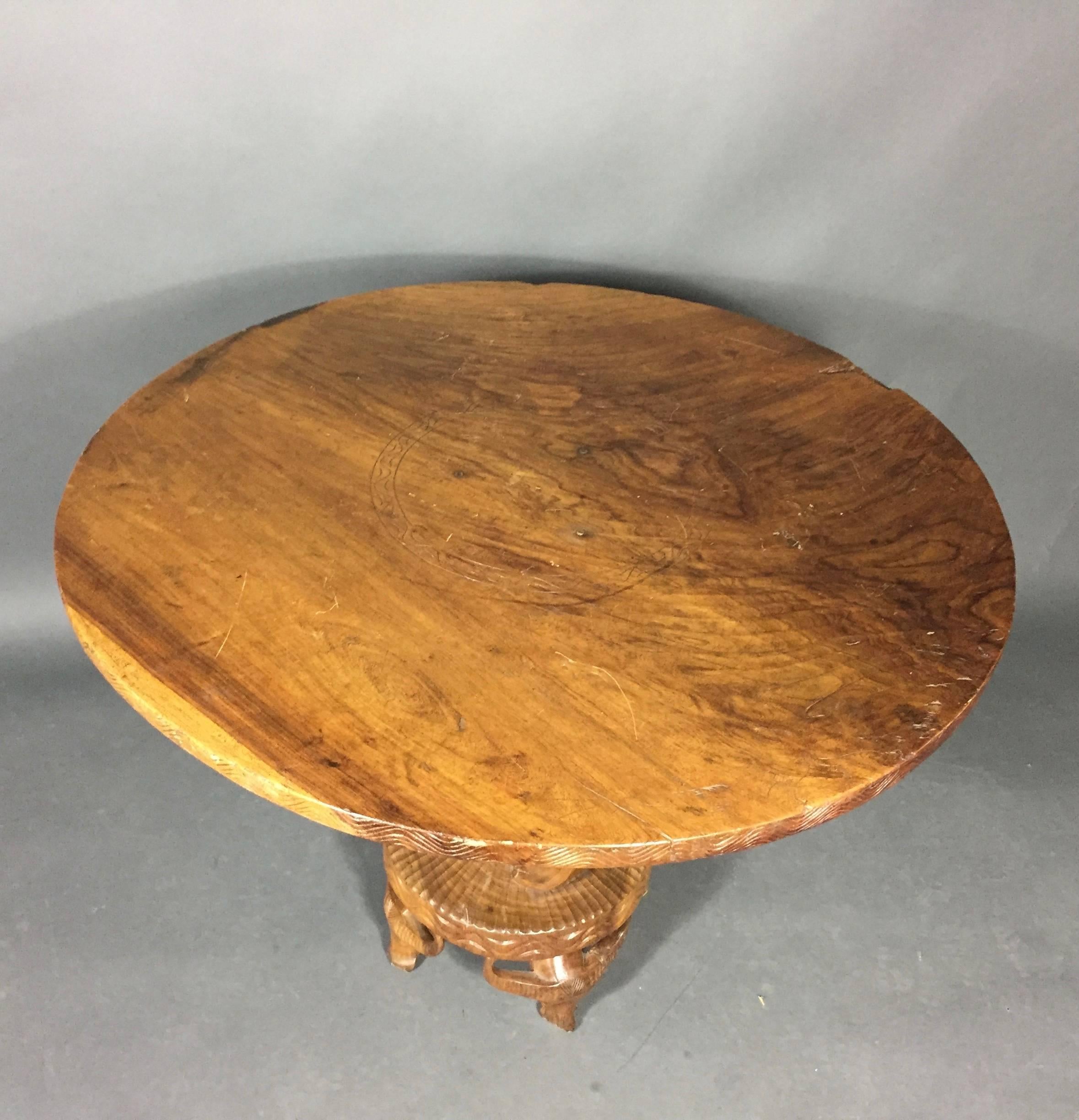 Early 1900s, Philippine Hardwood Figural Center Table 1