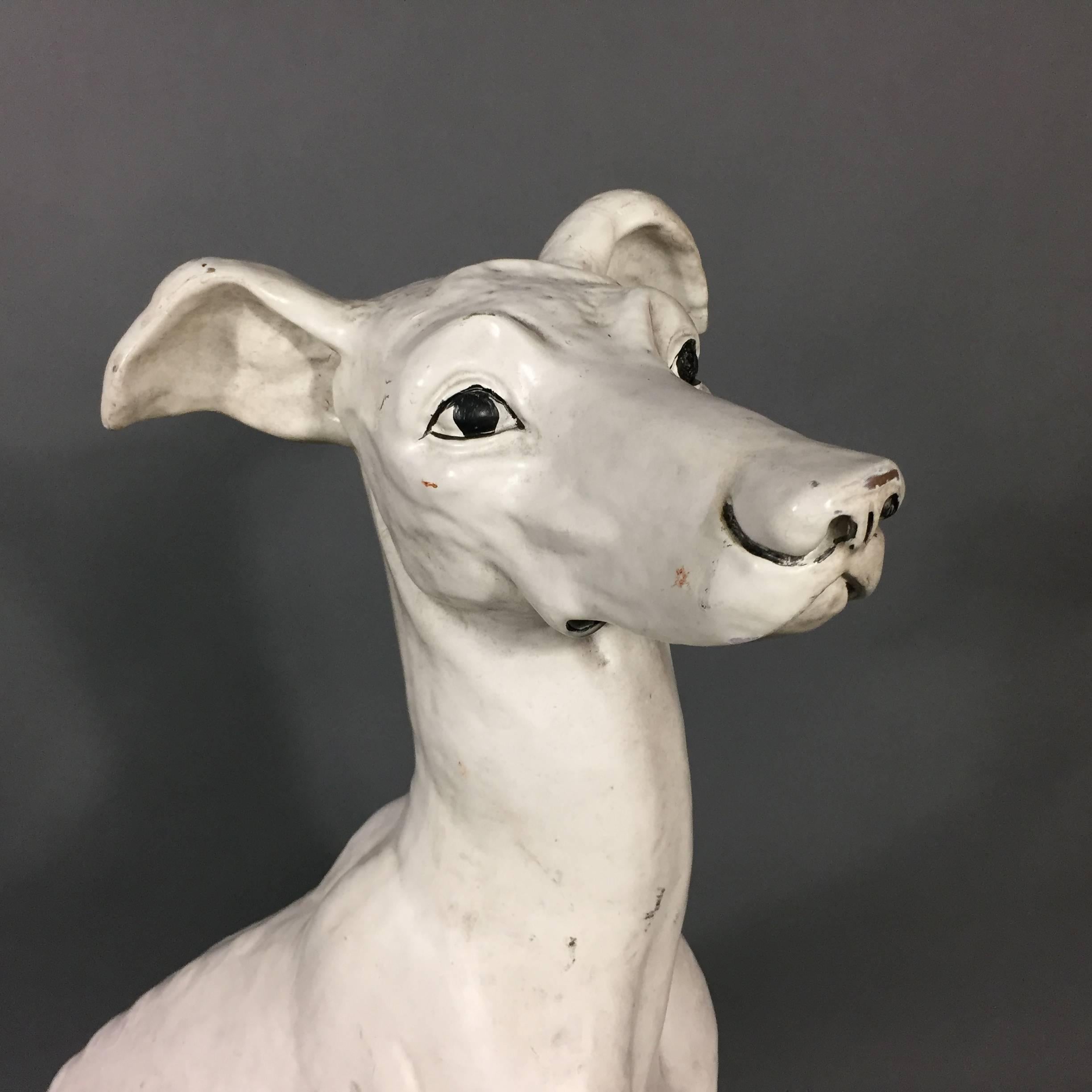 Late 20th Century Composite Figure of a Greyhound, Hollywood Regency Style For Sale