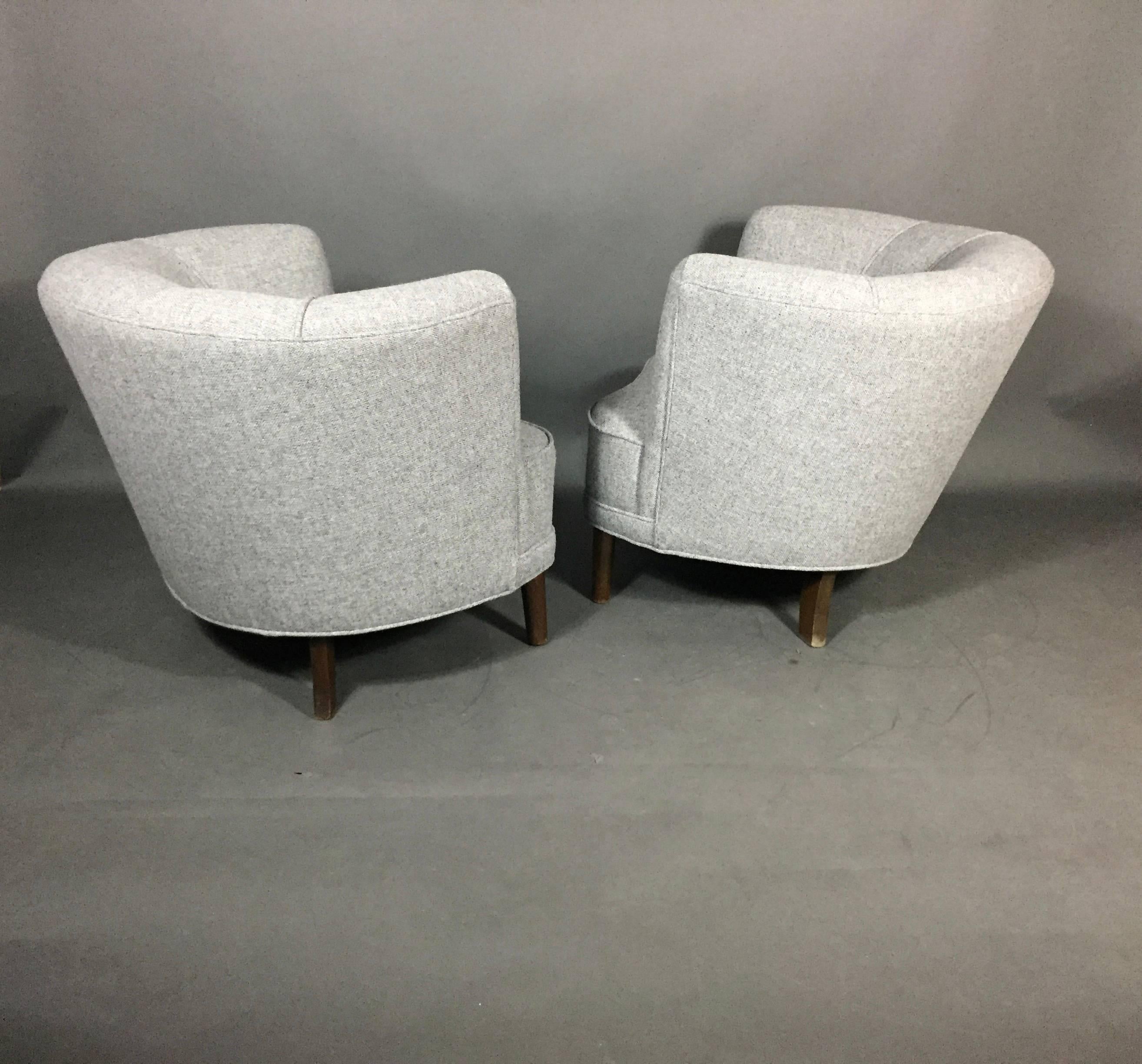 Pair of Danish Mid-Century Club Chairs, New Halingdal Upholstery 2