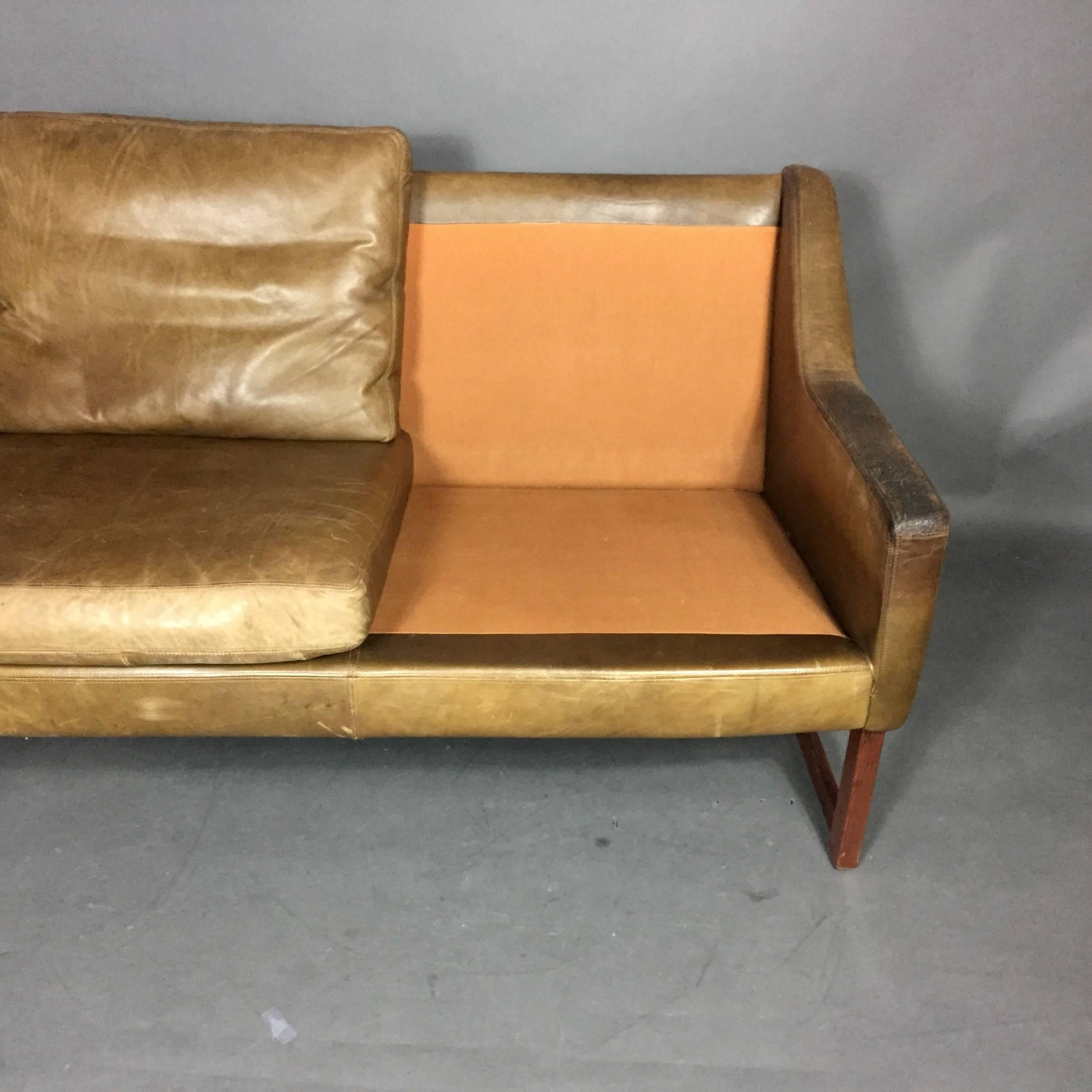 Rudolf B. Glatzel Two-Seat Leather Sofa for Kill International, 1960s, Germany 3