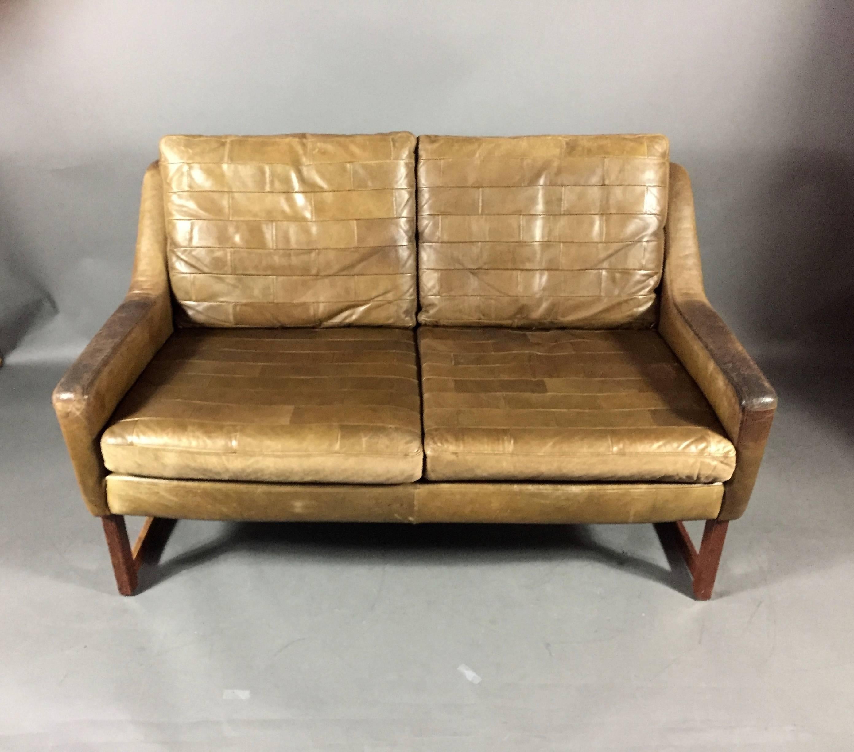 Rudolf B. Glatzel Two-Seat Leather Sofa for Kill International, 1960s, Germany 1