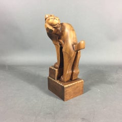 1920s Ukko Talvi Art Deco Wood Sculpture, Finland