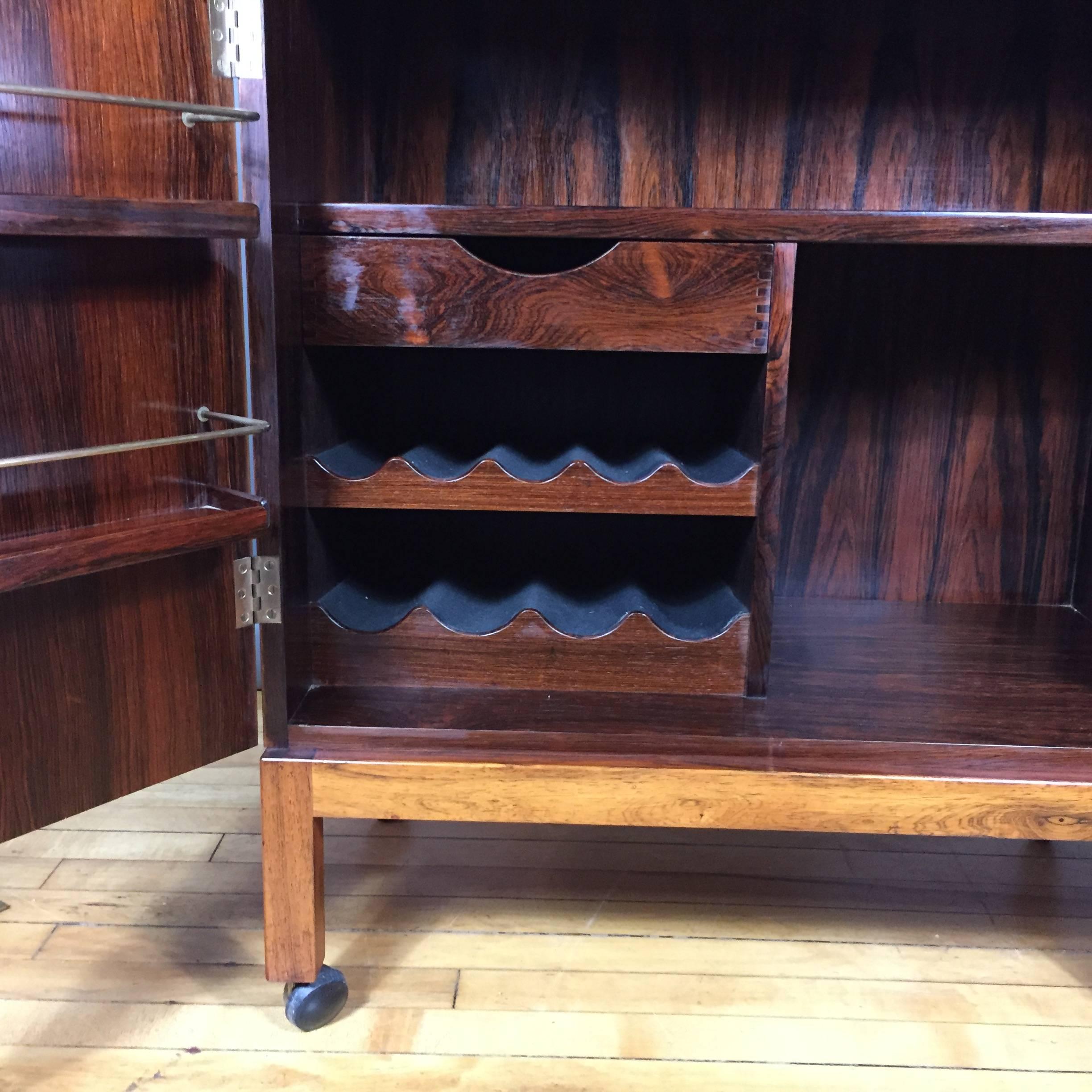 Torbjørn Afdal Rosewood Bar Cabinet for Bruksbo, Norway, 1960s 1