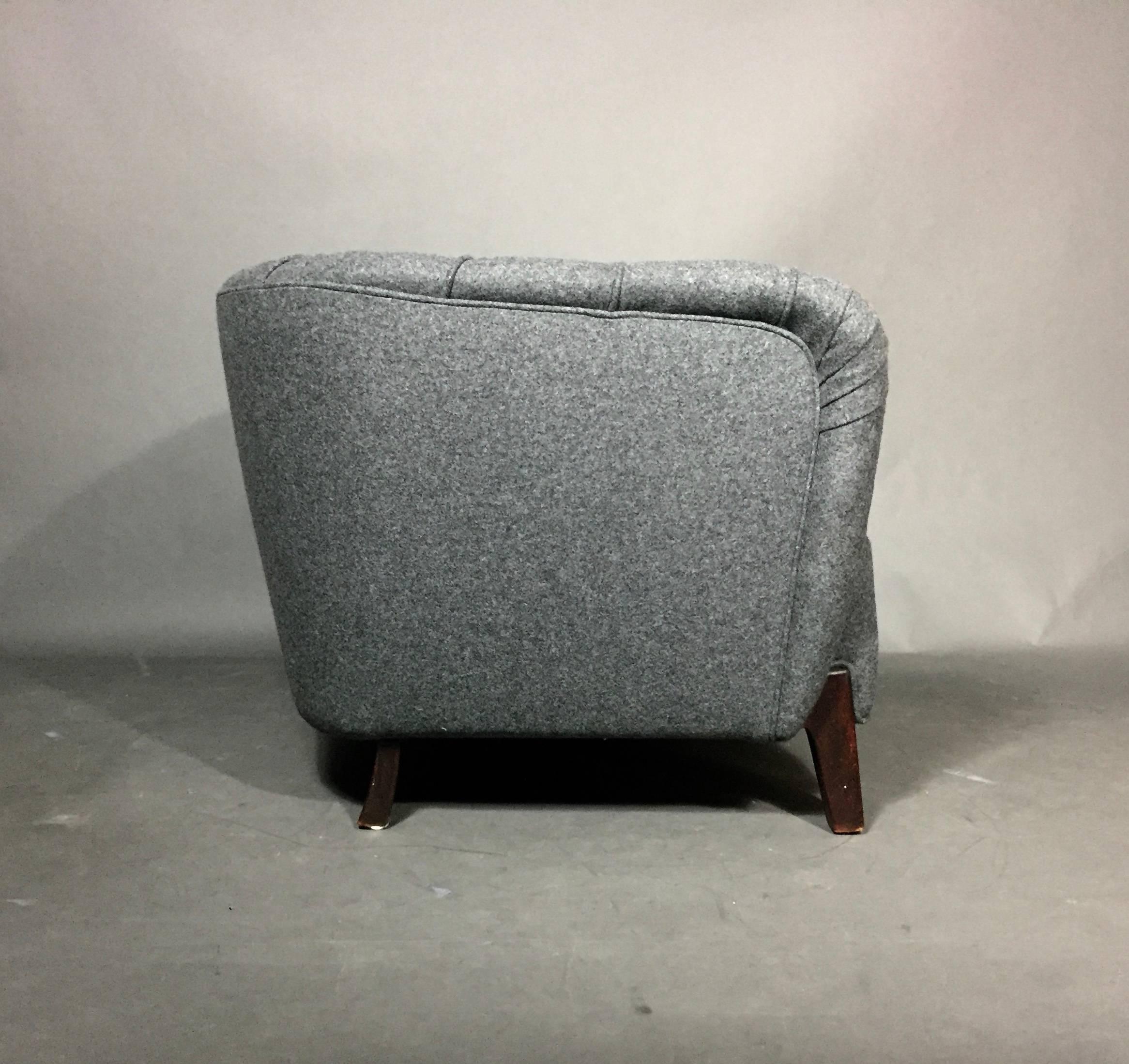 1940s Oversize Danish Club/Lounge Chair, New Felted Wool Covers 2