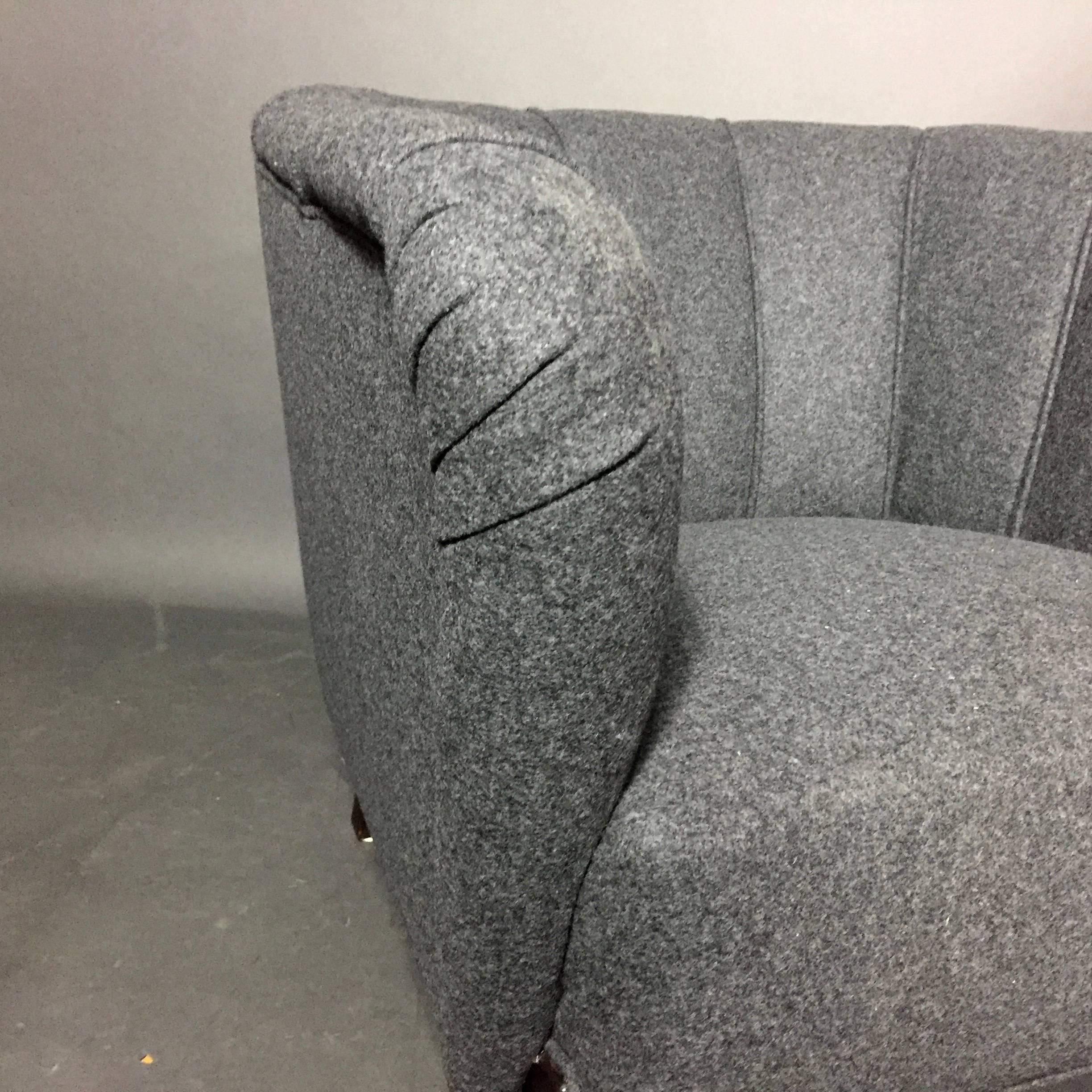 1940s Oversize Danish Club/Lounge Chair, New Felted Wool Covers 1