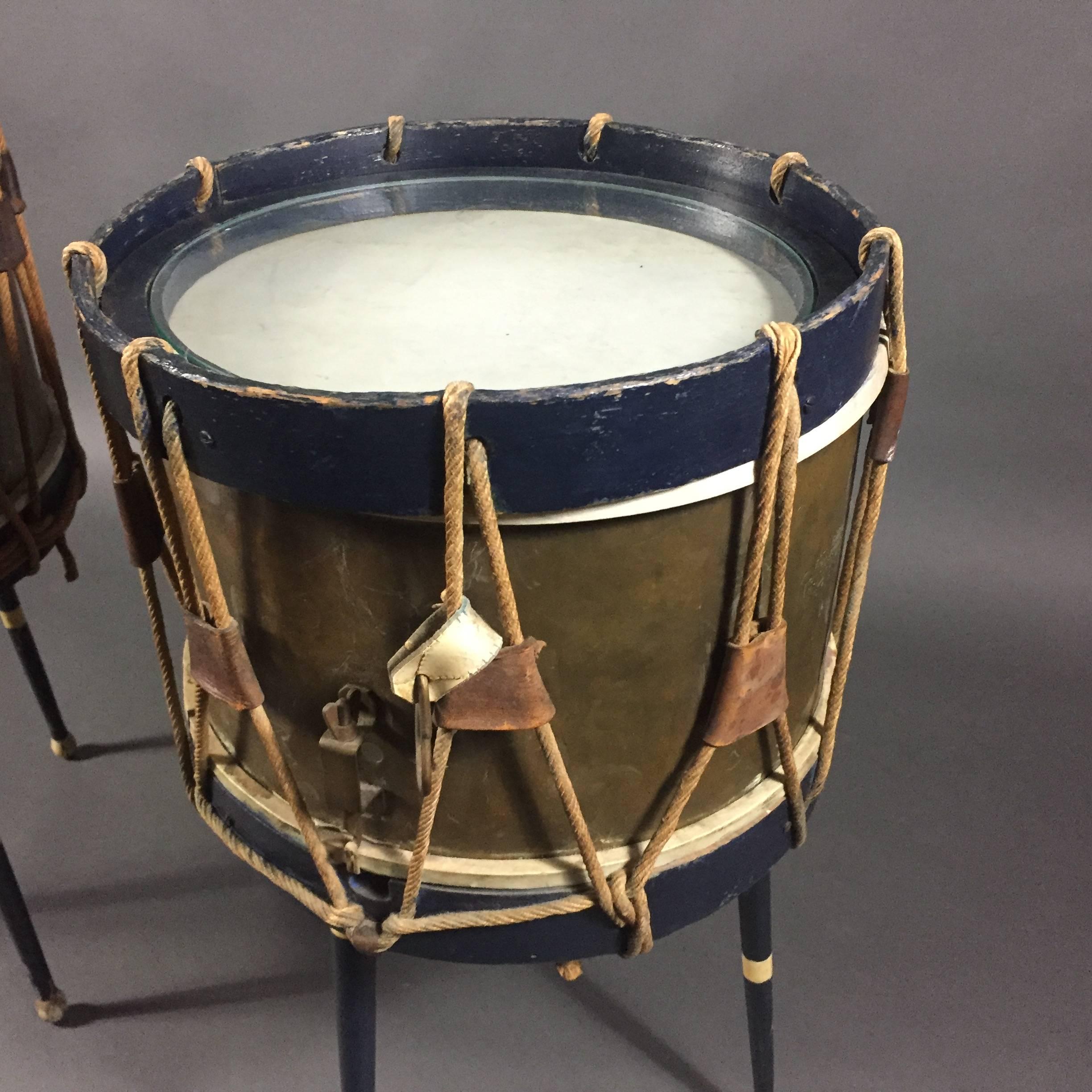 Pair of French Military Drum Tables, Marked E. Chantenay, Paris 1932 2