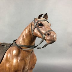 Vintage Leather Clad Horse Sculpture, 20th Century