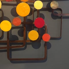 Copper and Brass Vitreous Enameled Wall Sculpture