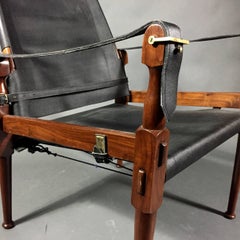 Leather and Brass Safari Chair, Later 20th Century