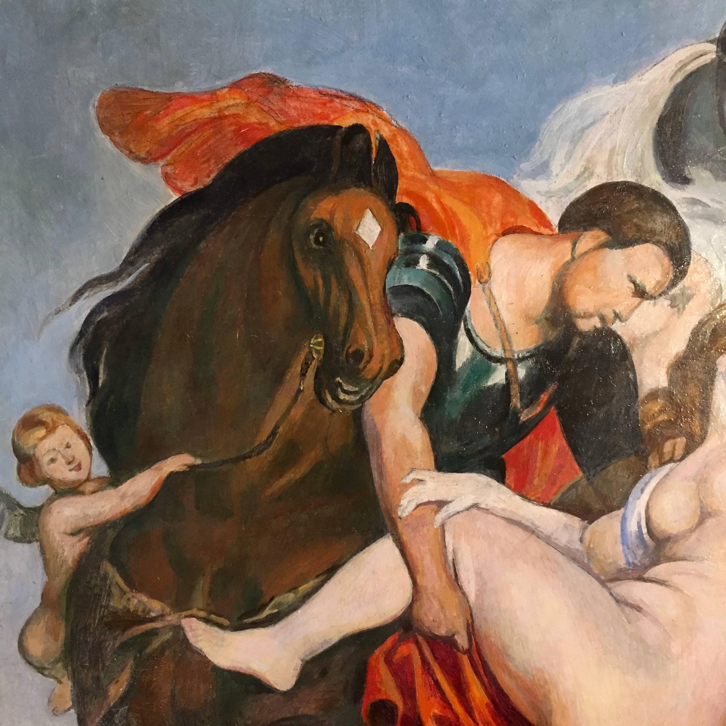 After Paul Rubens 1618 by Eric Nordlöw, Leukippos Daughters, 1977 In Good Condition For Sale In Hudson, NY