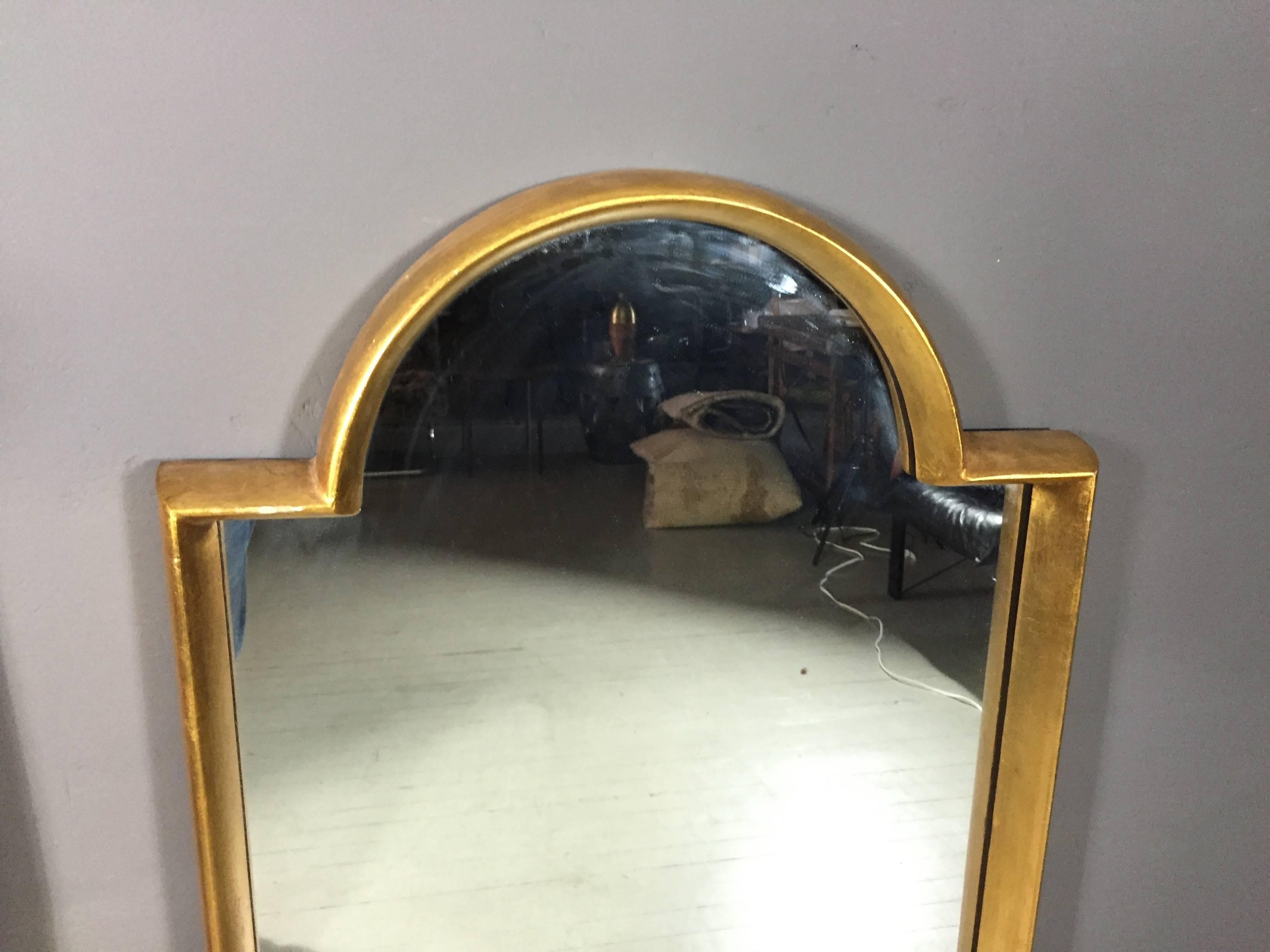 Pair of Tall Gold Gilt Pediment Mirrors, LaBarge, Usa, 1960s In Good Condition In Hudson, NY