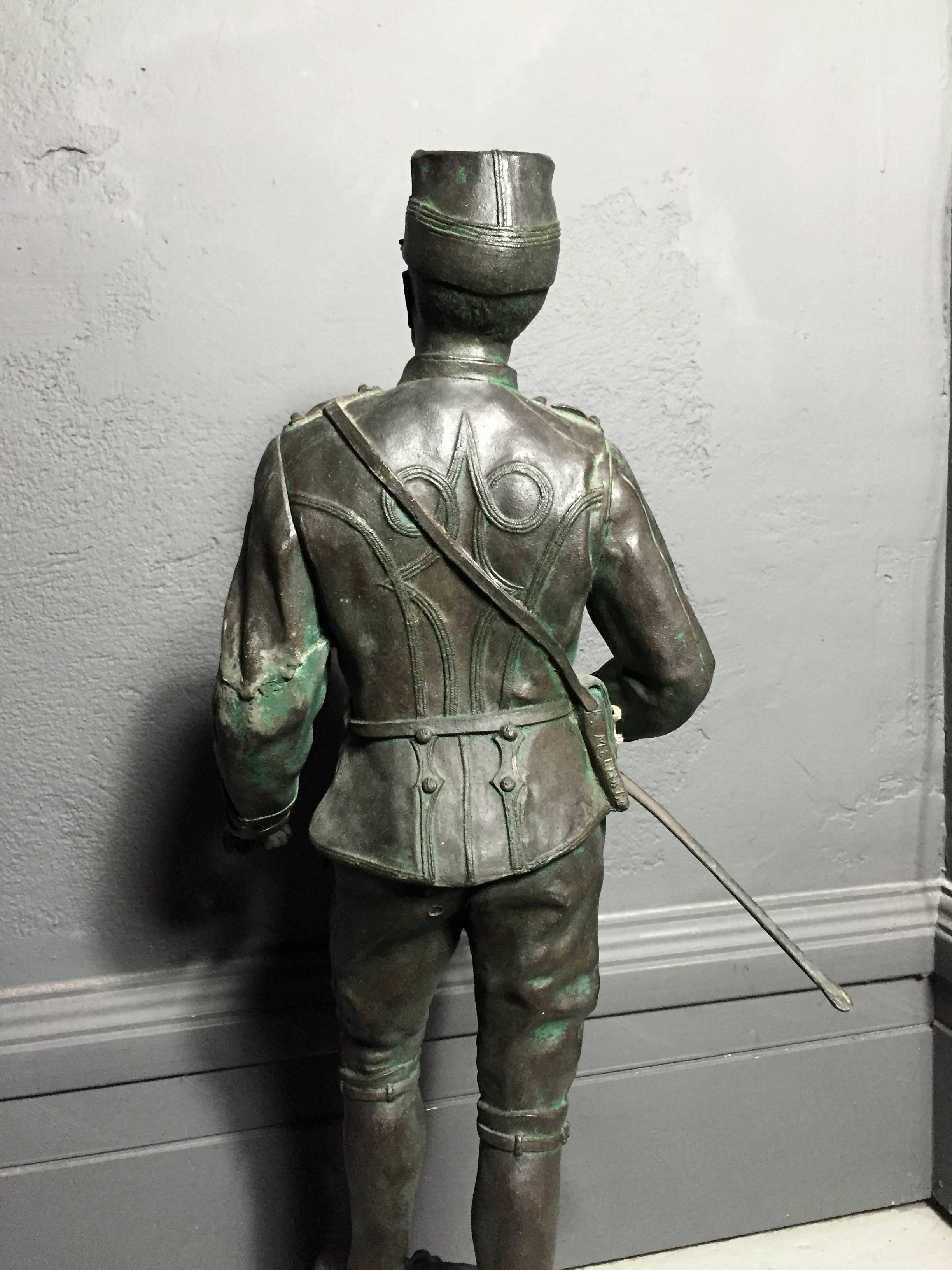 Large Spelter Metal Soldier Figure, French, Early 20th Century 2