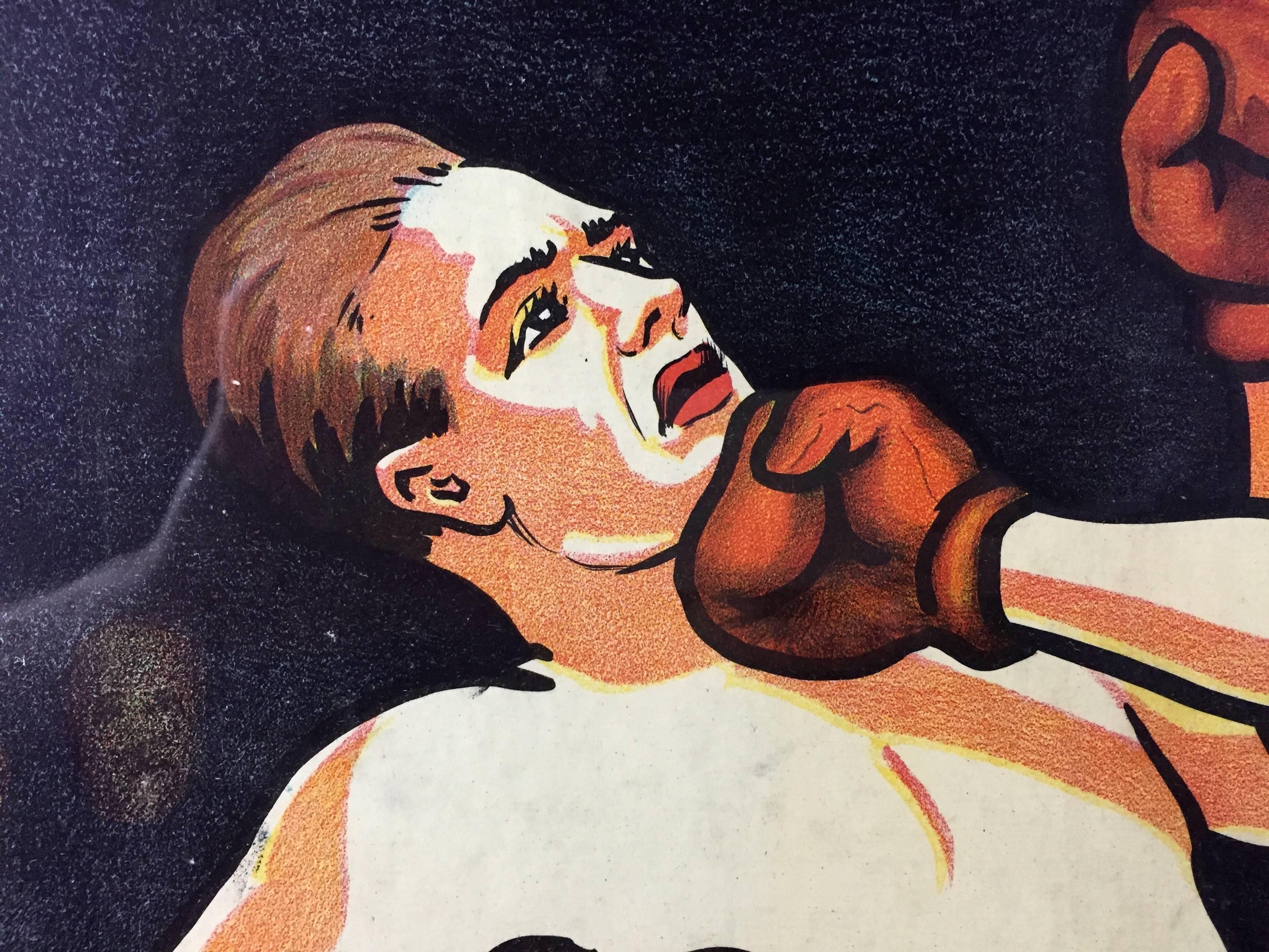 Paper Vintage Boxing Lithograph, Willsons' Leicester, England, 1930s
