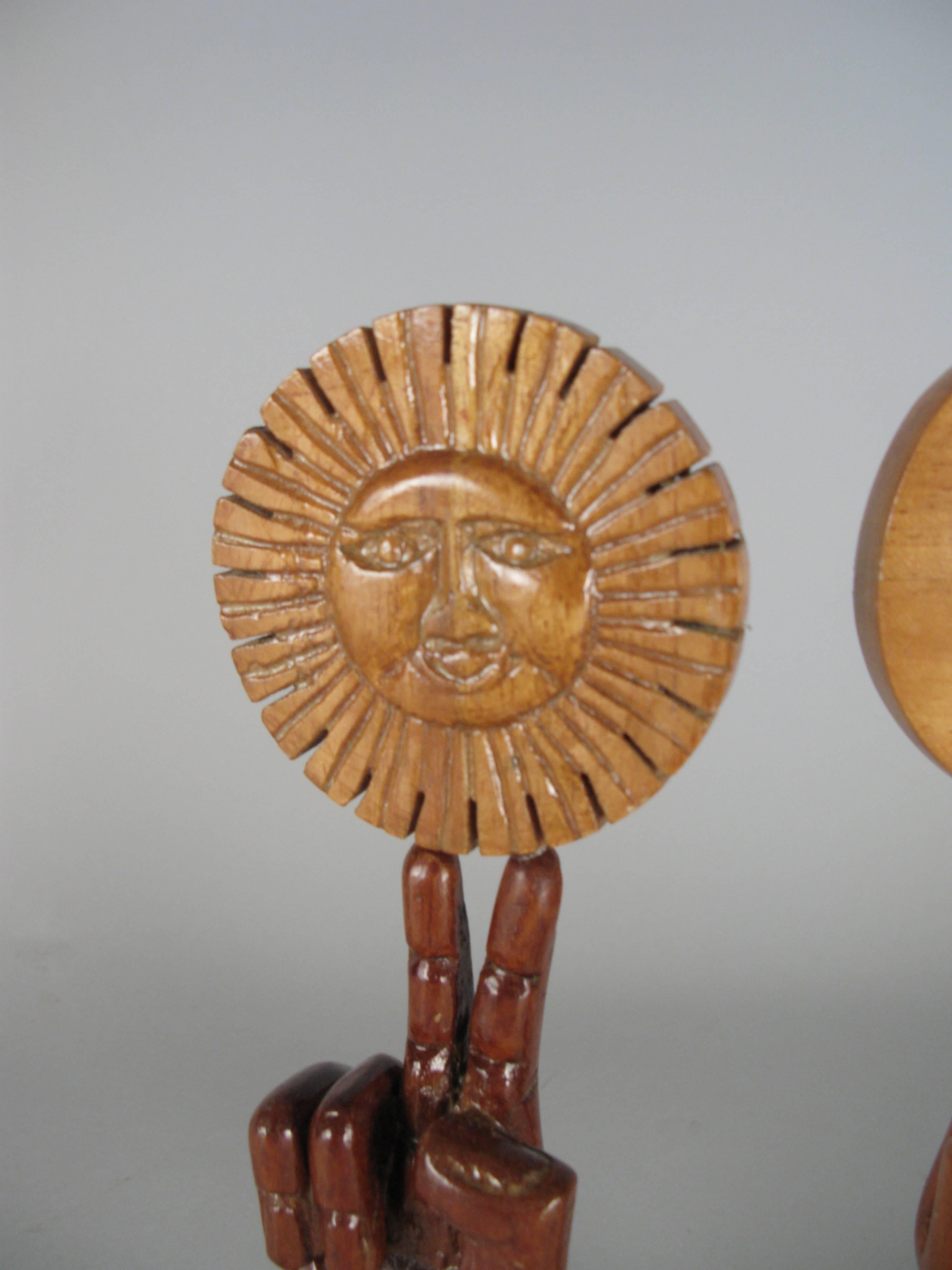 Pair of Lacquered Wood Sculptures 