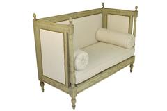 19th Century French Louis XVI Style Painted Settee