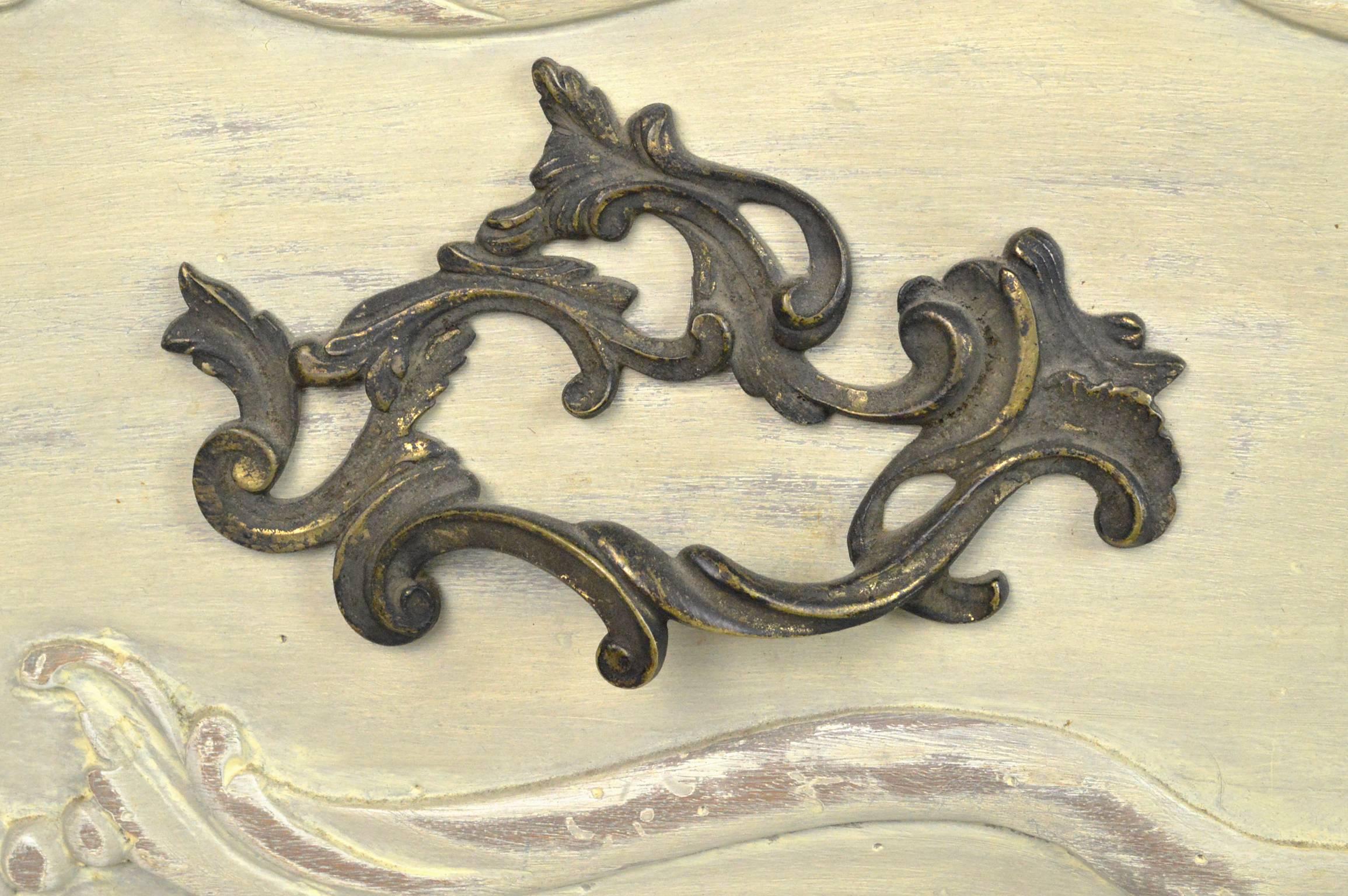 French Baroque Style Painted Bombe Commode For Sale 1