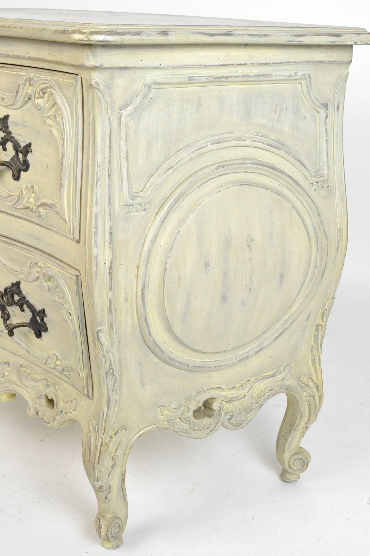 French Baroque Style Painted Bombe Commode For Sale 2