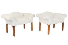 Pair of English Mahogany Chippendale Style Benches or Window Seats